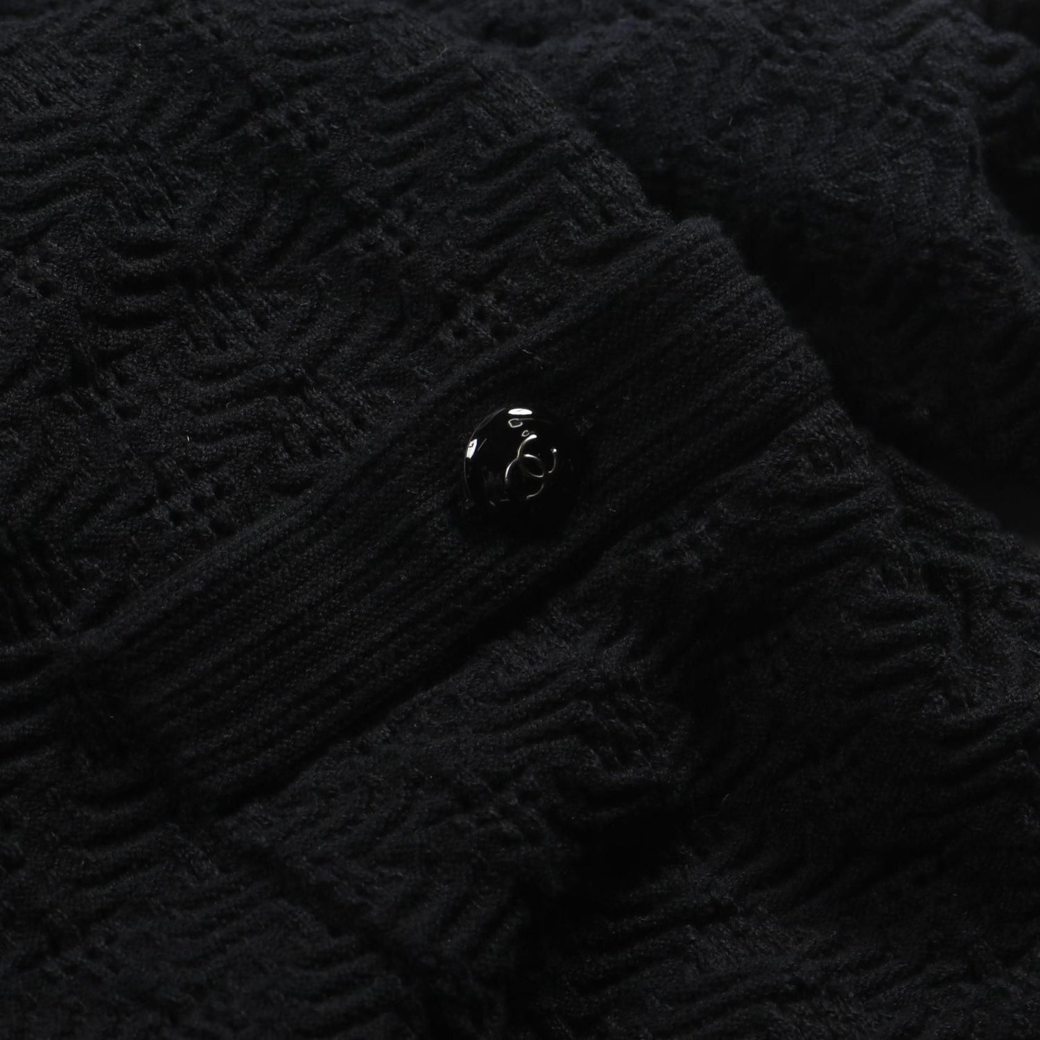 Chanel Black Coco Mark Button Dress Cotton P 45651