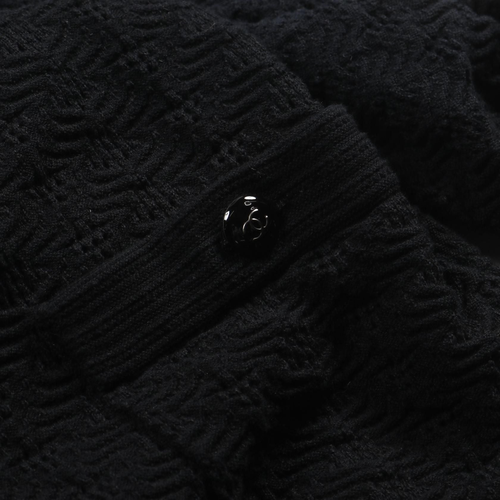 Chanel Black Coco Mark Button Dress Cotton P 45651