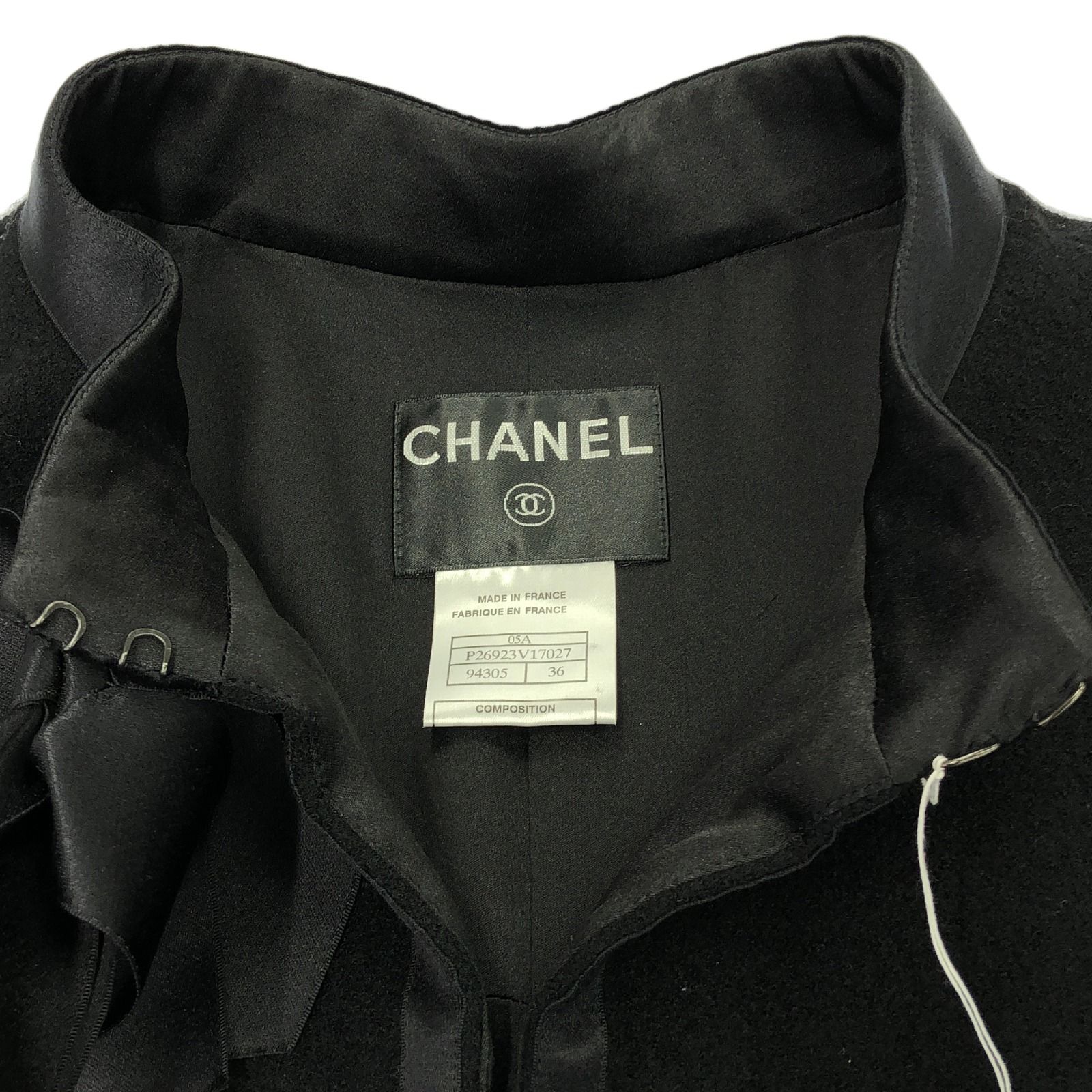 Chanel Black Coat Other Coat Wool P 26923v 17027