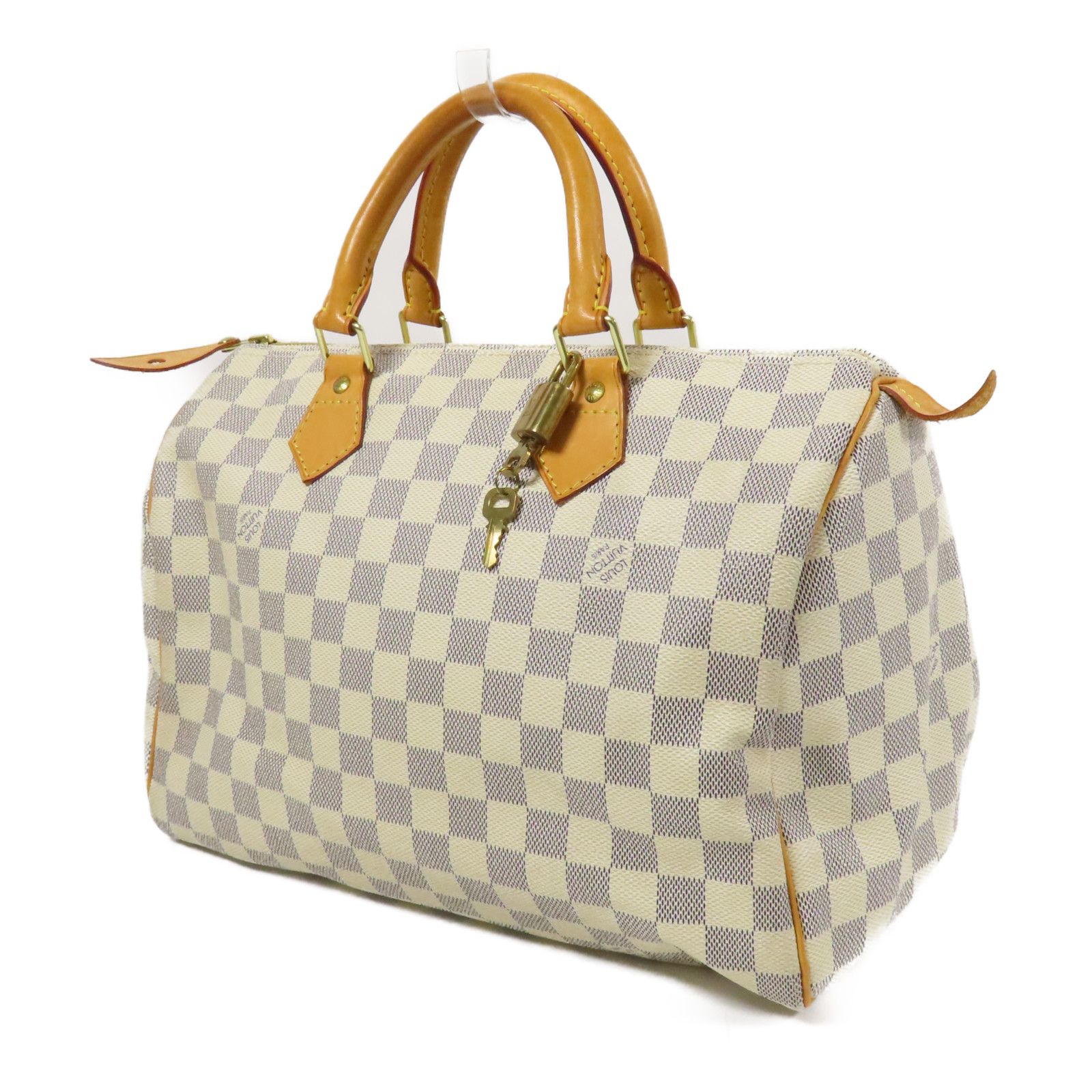 Louis Vuitton Speedy 30 Gold Handmade Bag White Handbag