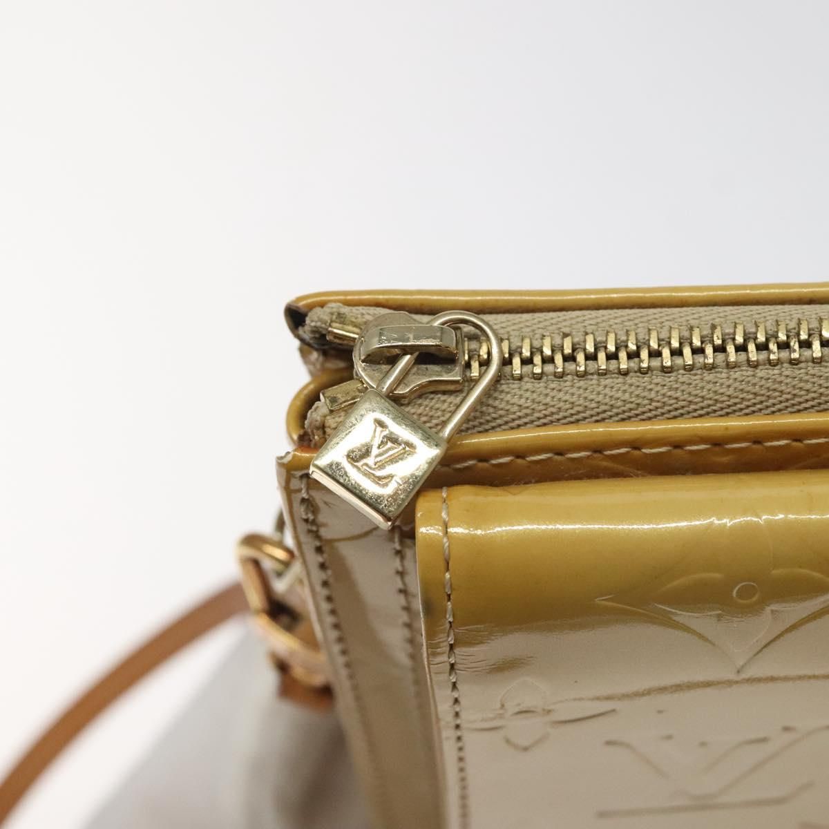 Louis Vuitton Vernis Motto Accessory Pouch Beige M 91136 Lv Auth