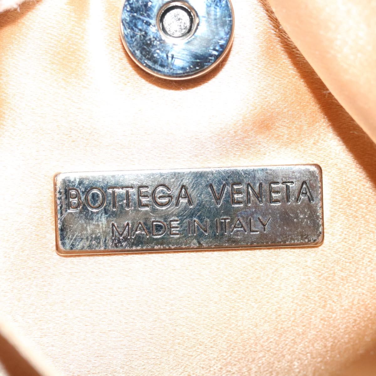 Bottega Veneta Hand Bag Satin Pink Gold Auth