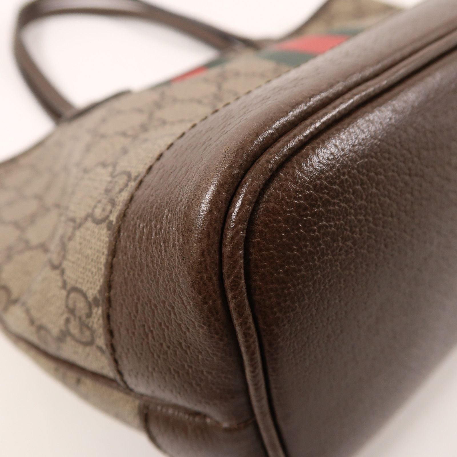 Gucci Coated Canvas Tote Bag Shoulder Bag Brown Pvc Coated Canvas 726762