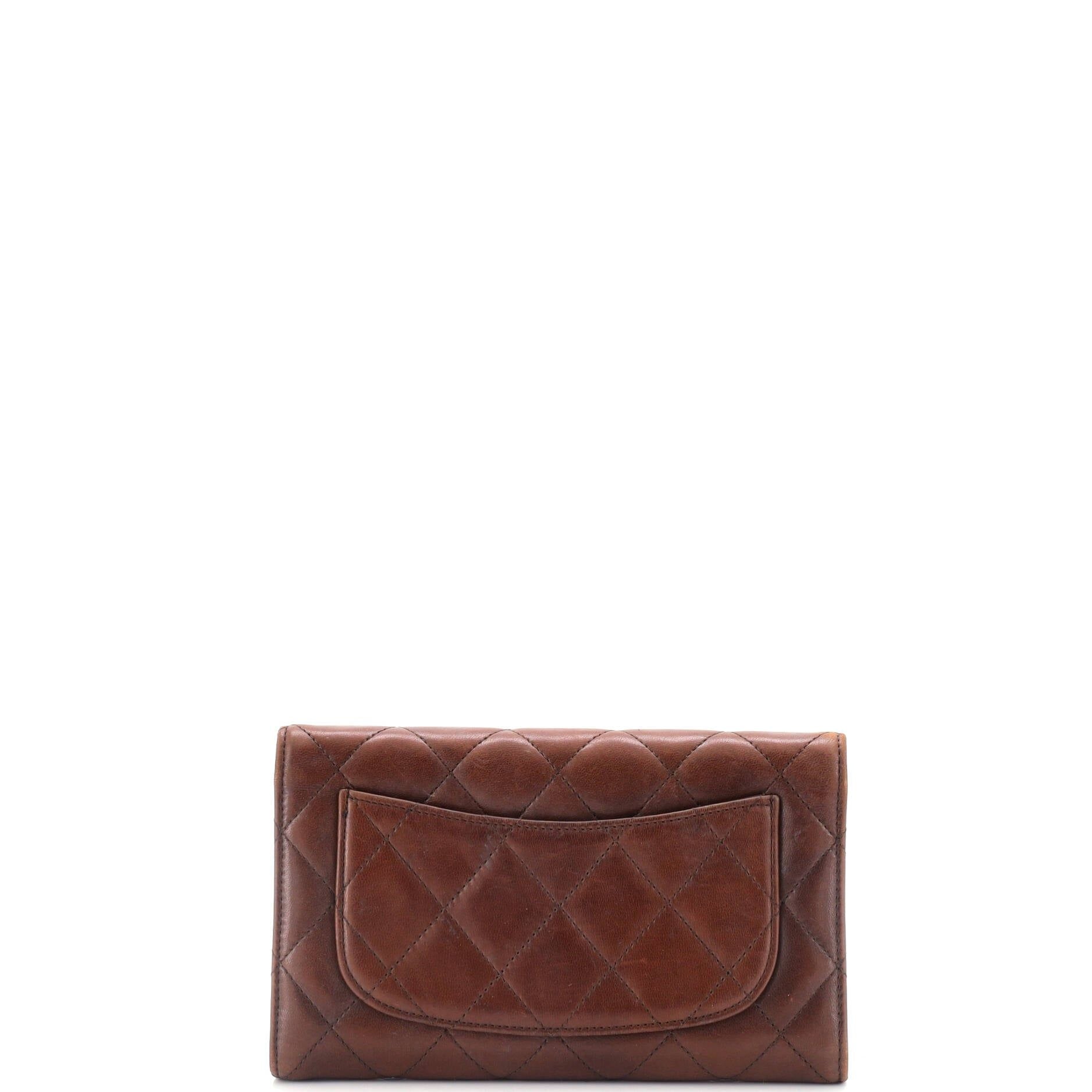 Chanel Trifold Classic Flap Wallet Quilted Lambskin