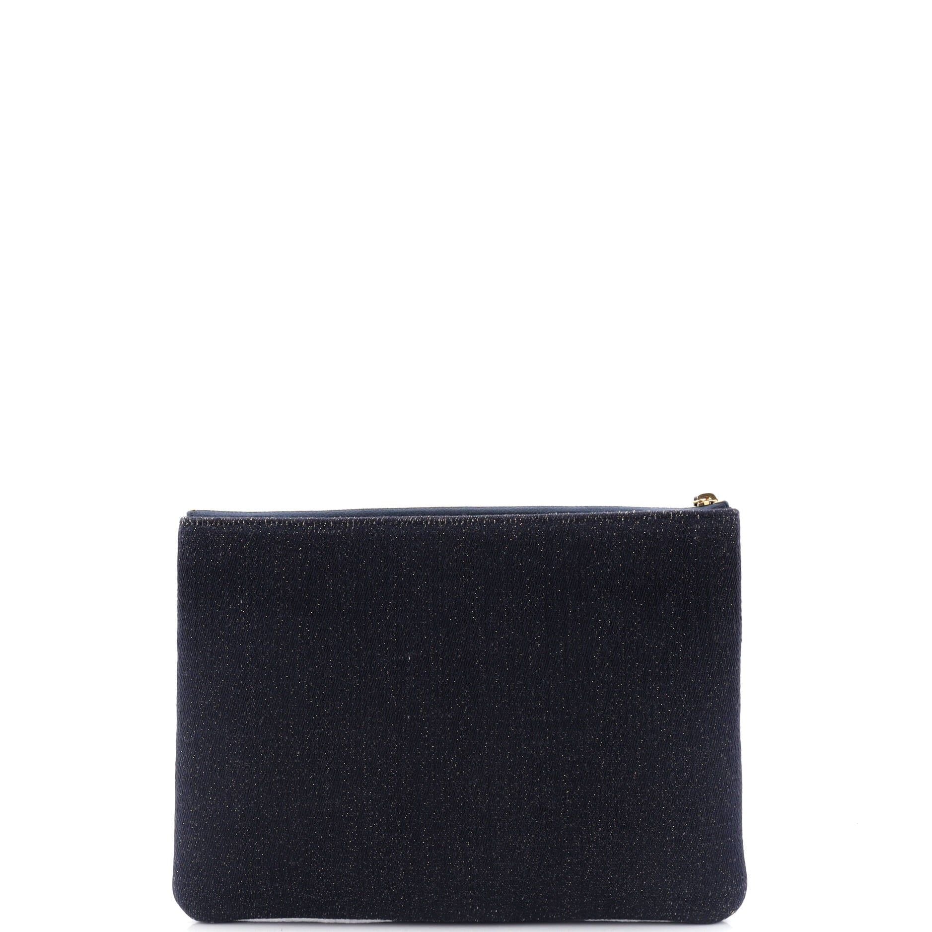 Chanel Deauville Pouch Lurex Canvas Medium