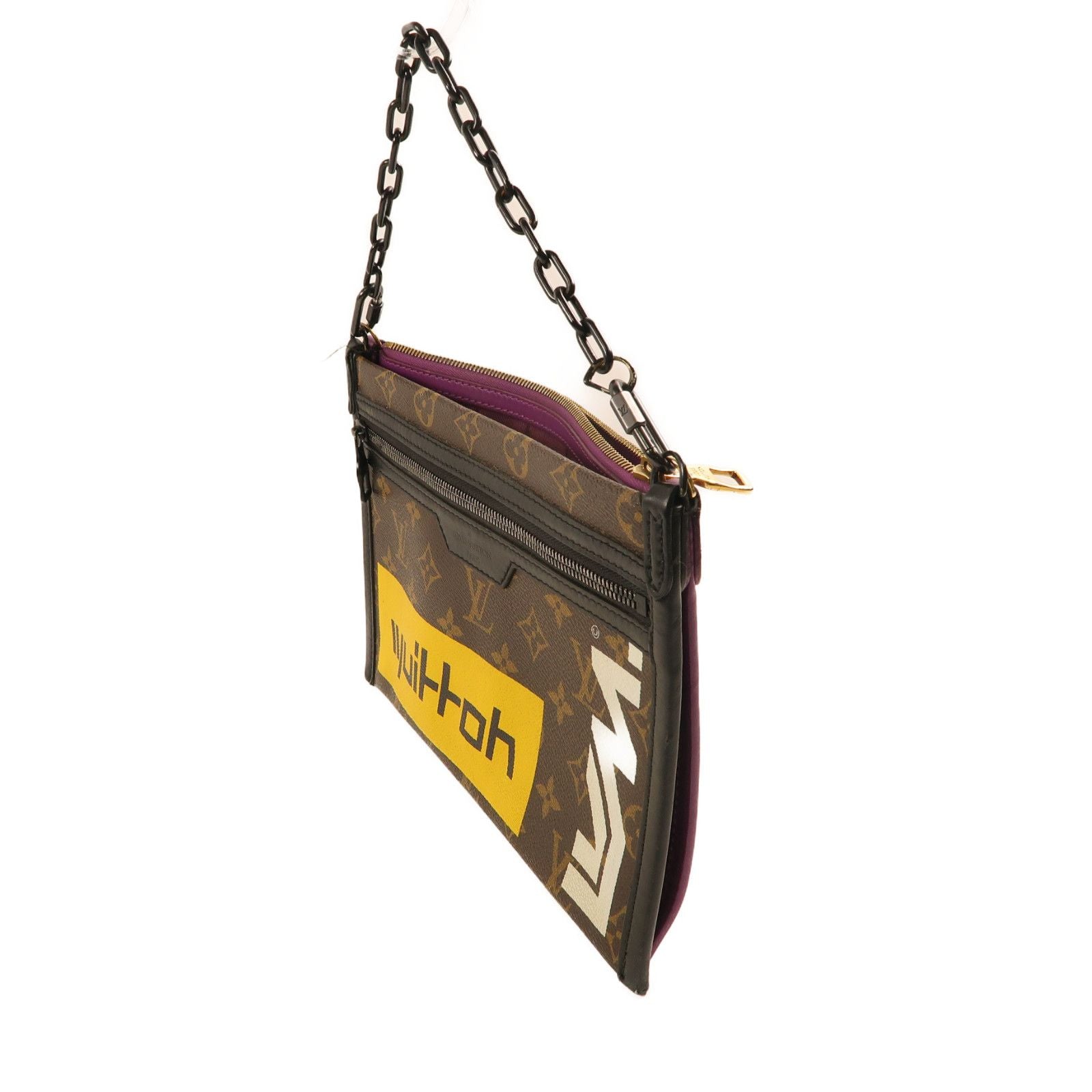 Louis Vuitton Monogram D.flat Shoulder Gold/purple Brown Purple Brown/purple Shoulder Bag M 446