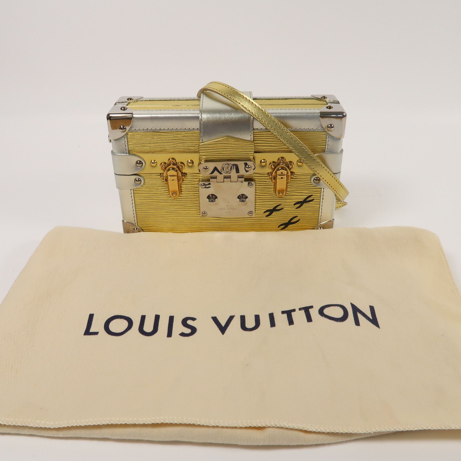 Louis Vuitton Epi/kinpu Petite Malle Kinpaku/ginpaku Shoulder Back Bag Golden Gold Shoulder Bag M 50017