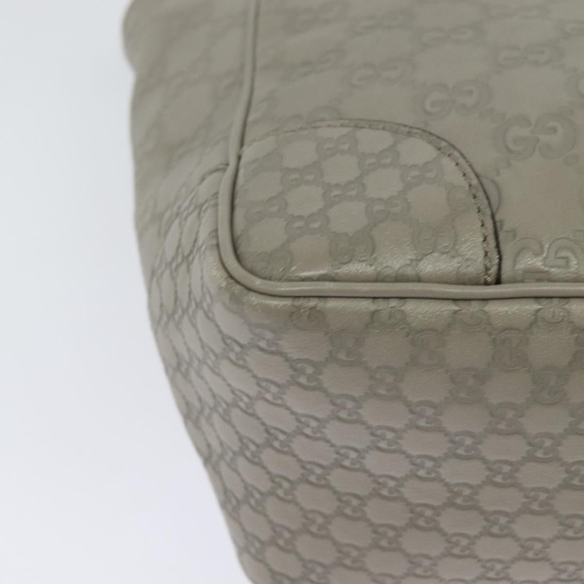 Gucci Gg Canvas Guccissima Hand Bag Leather Gray Gold 353121 Auth