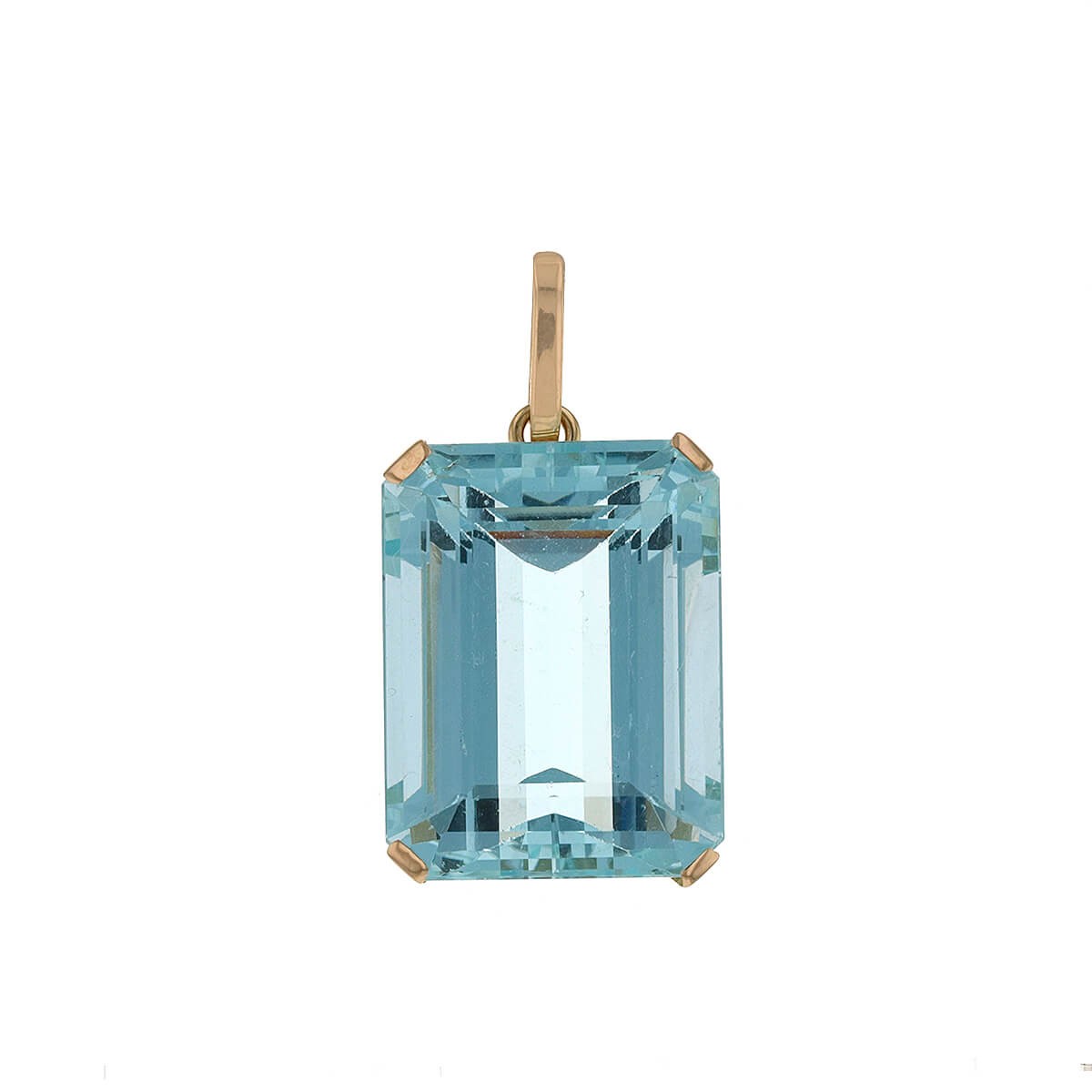 Gold and aquamarine pendant