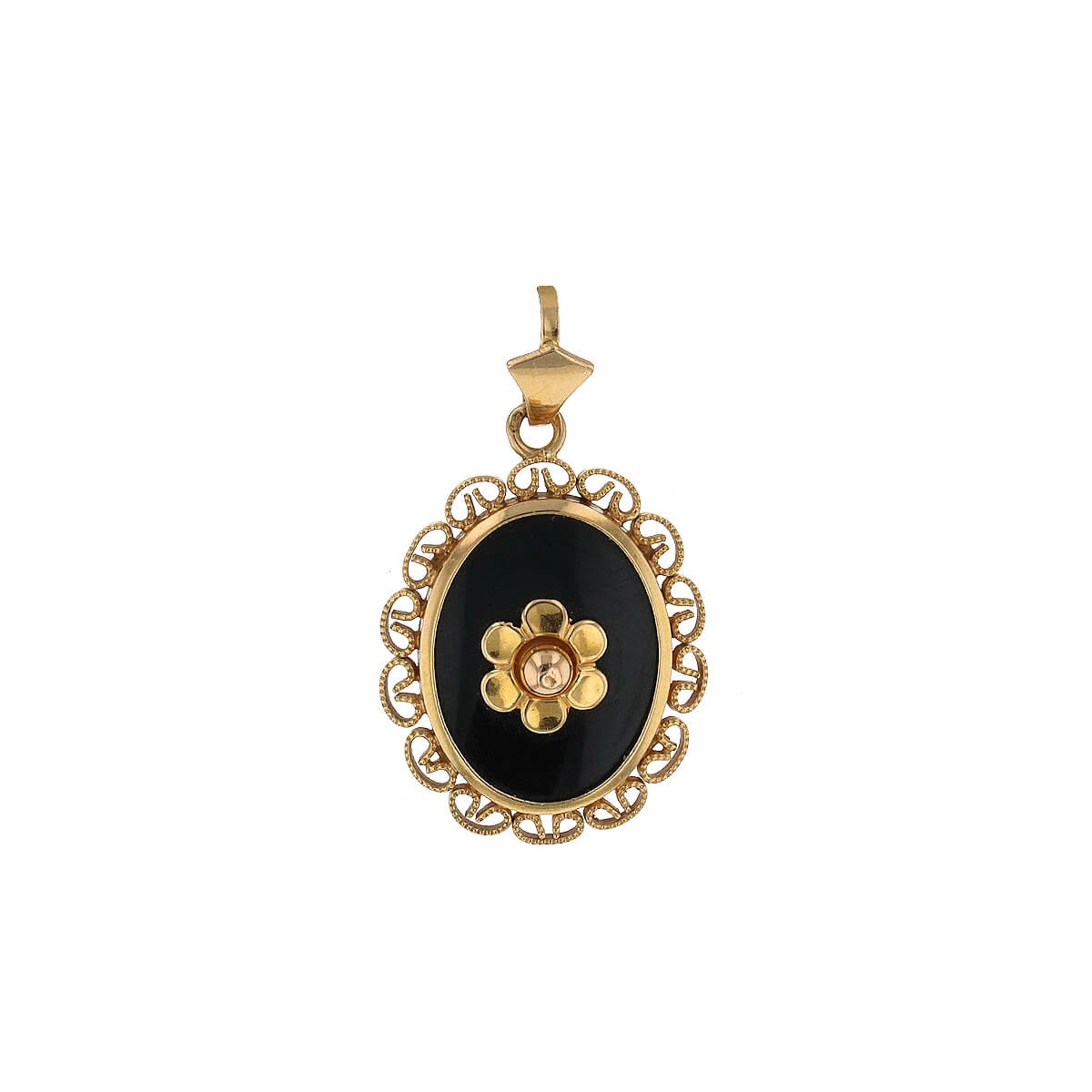 Gold and onyx pendant