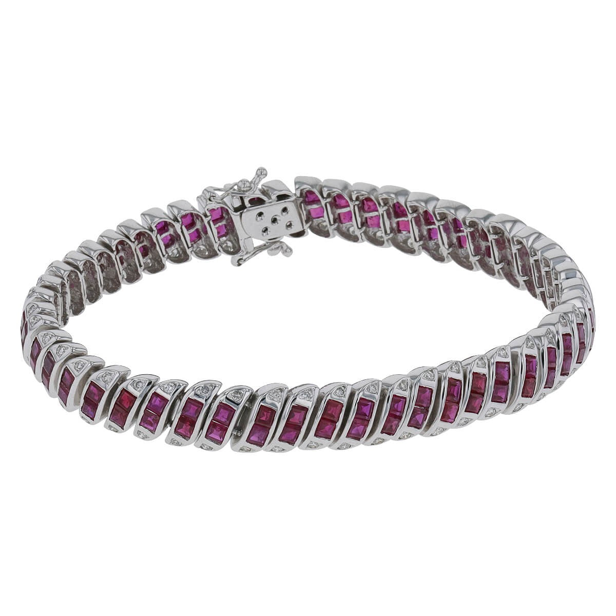 Gold, rubies and diamonds bracelet