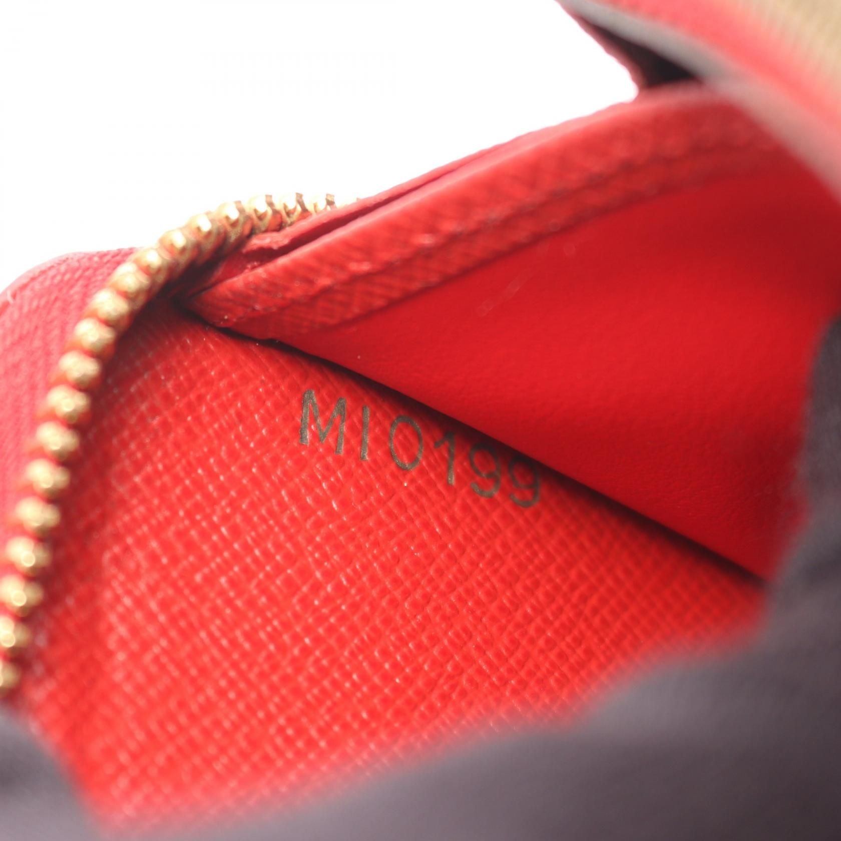 Louis Vuitton Zippy Wallet Retiro Cerise Brown Red Around Long Wallet M 61854