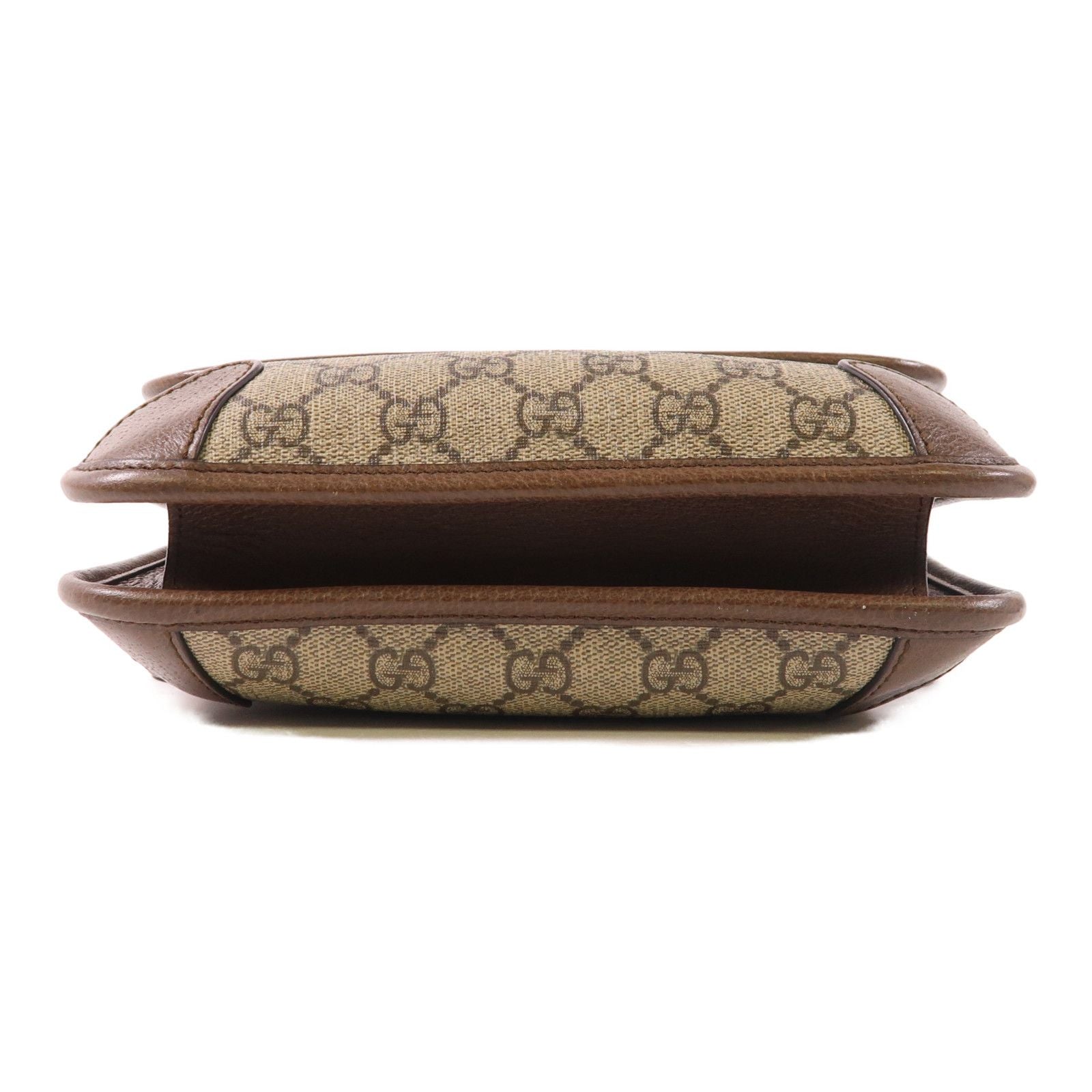 Gucci Painted Canvas Neo Vintage Small Gold Shoulder Bag Brown Pvc Coated Canvas 501050