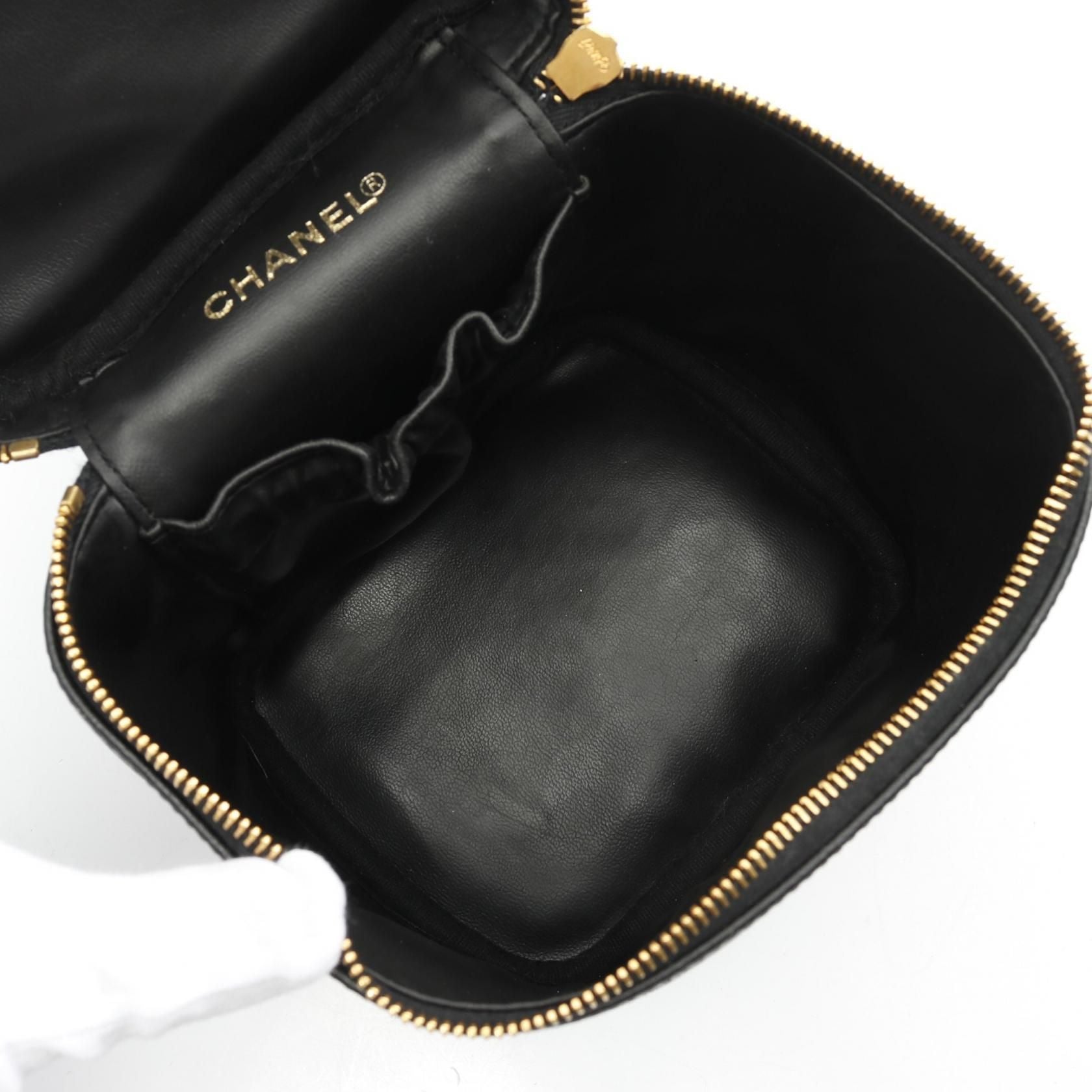 Chanel Black Coco Mark Handbag Leather Grained Calfskin A 01998