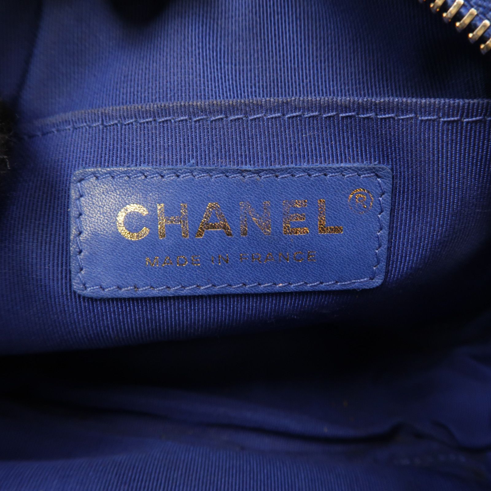 Chanel Caviar Quilted CC Day Camera Case Blue