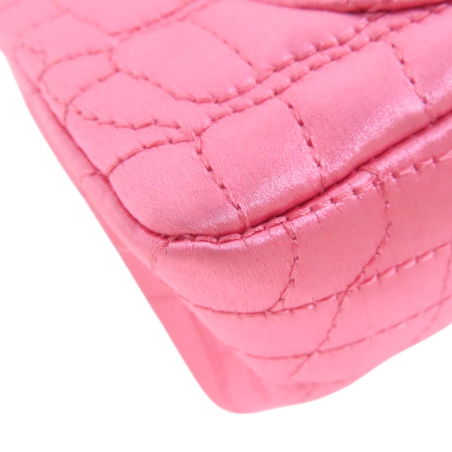 Chanel Classic Double Flap 20 Shoulder Baga Satin Pink