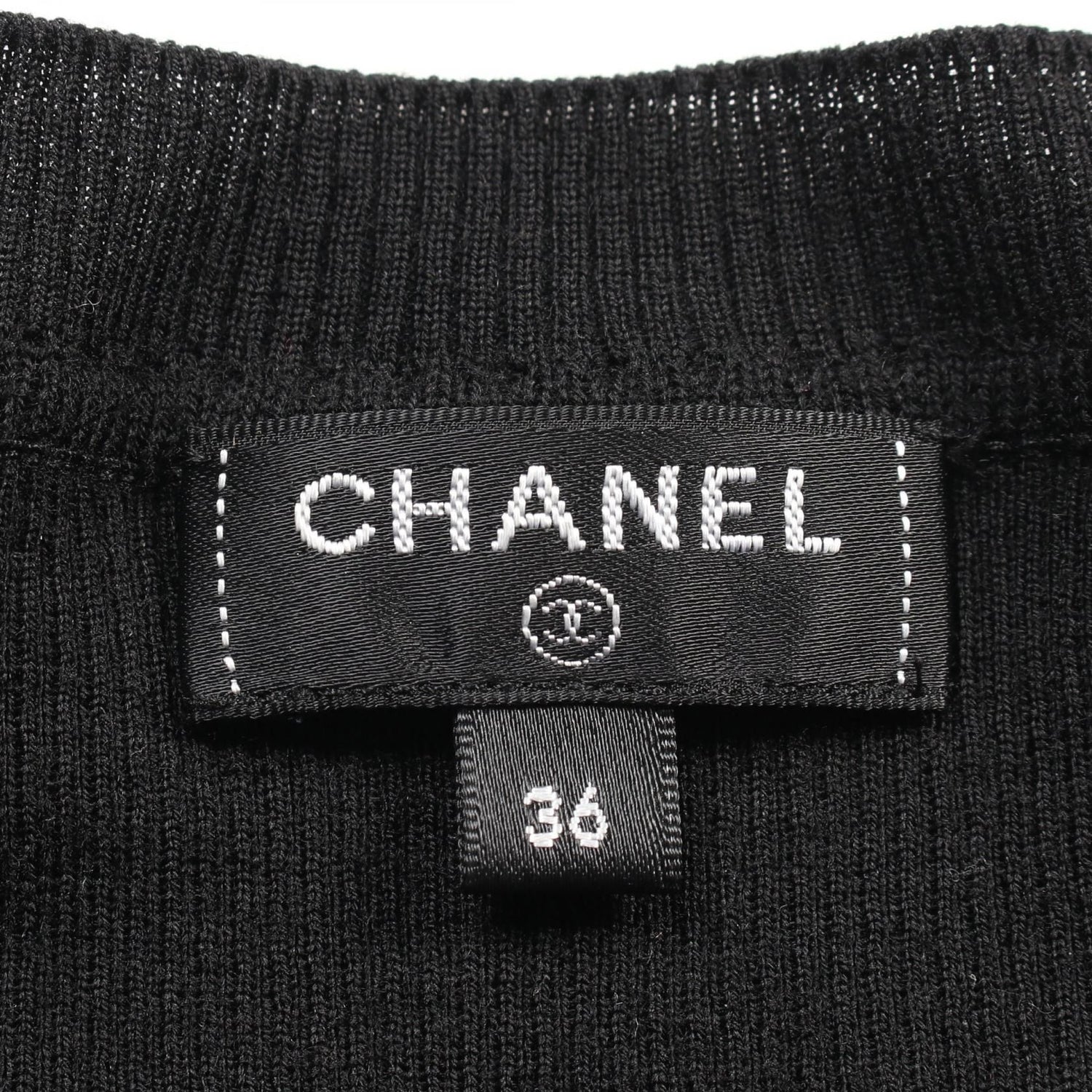 Chanel Black Knit Wool P 62570k 48045
