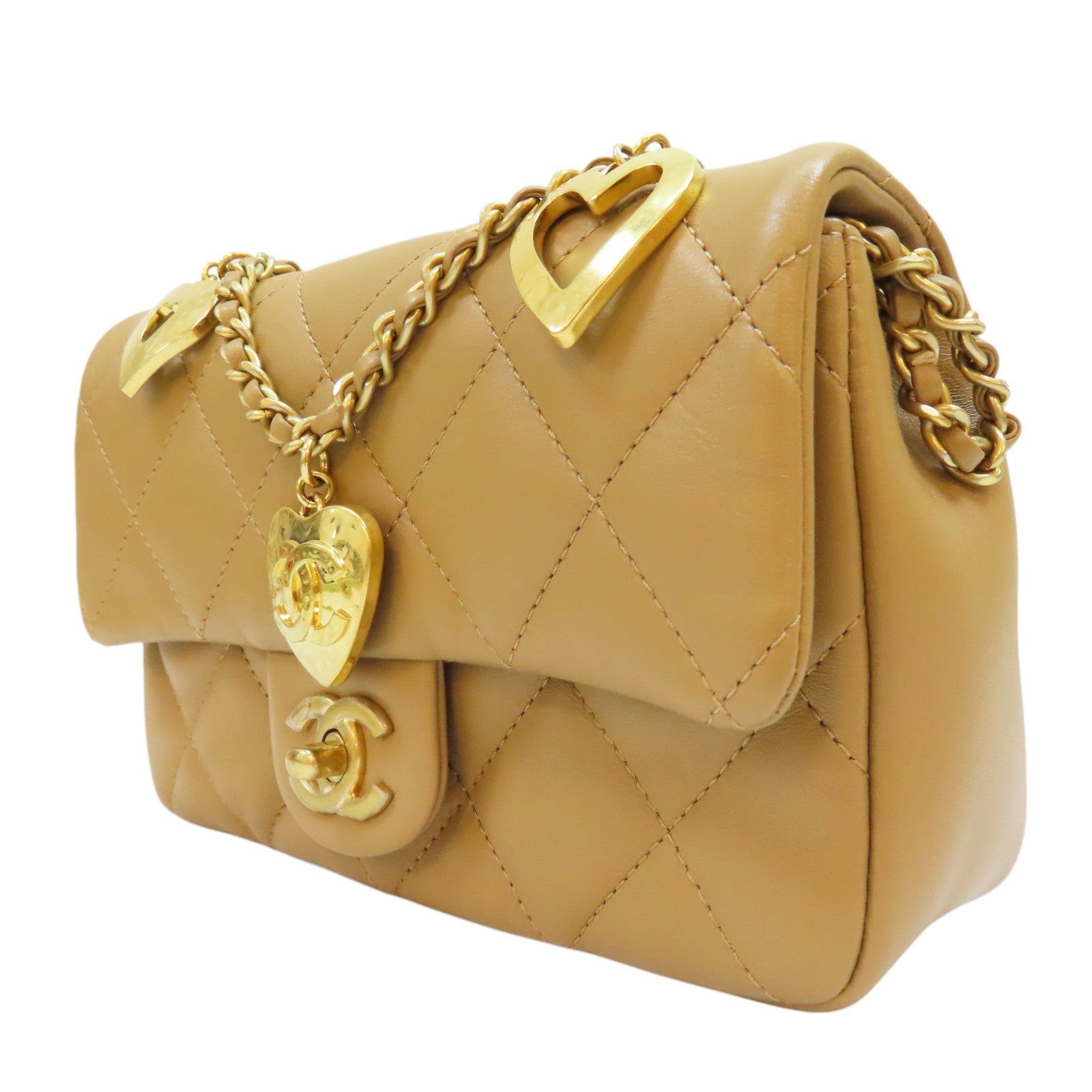 Chanel Lambskin Mini Heart Charms Flap Bag