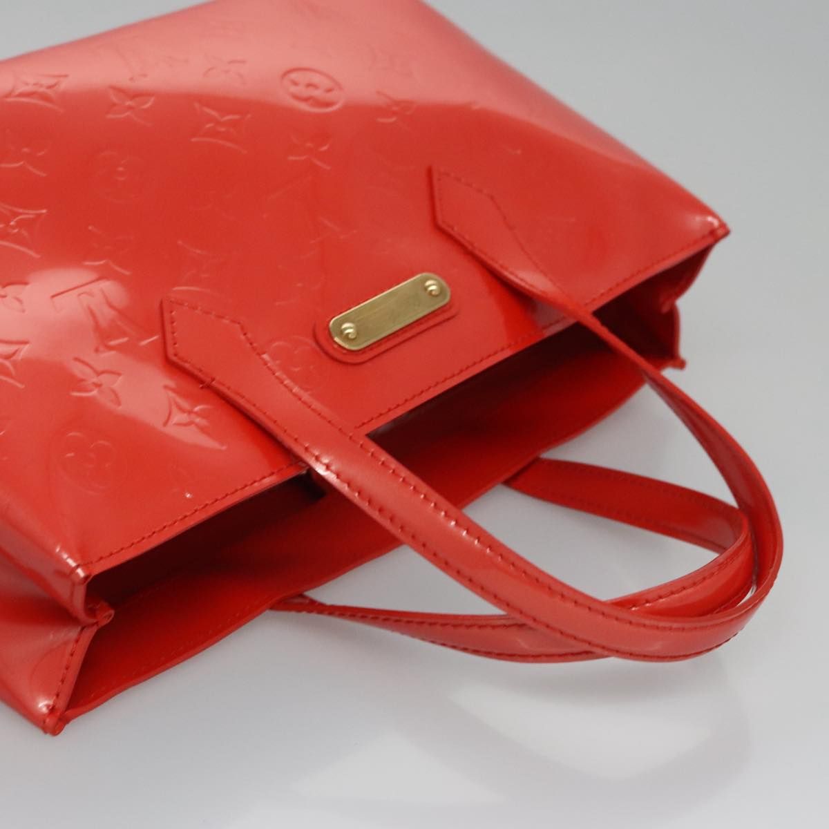 Louis Vuitton Vernis Wilshire Pm Hand Bag Orenge M 93644 Lv Auth