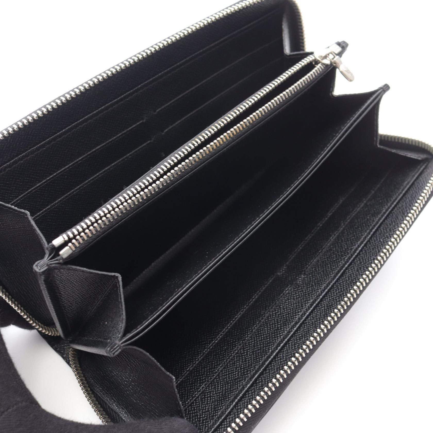 Louis Vuitton Zippy Wallet Black Around Long Wallet M 60072