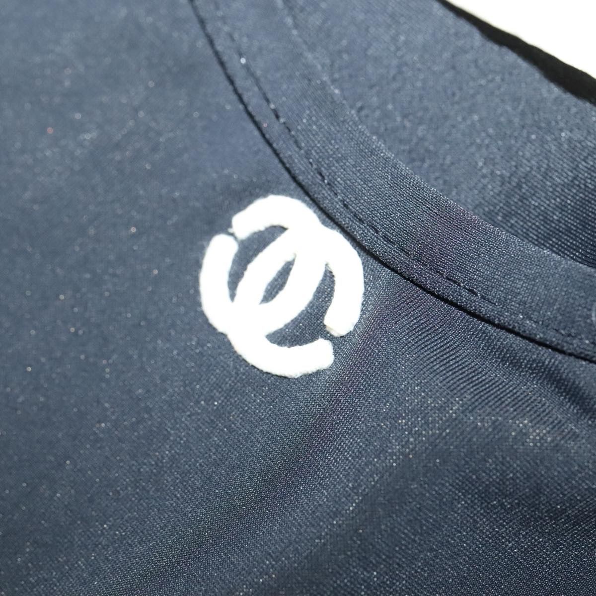 Chanel Tank Top Silk Black Cc Auth