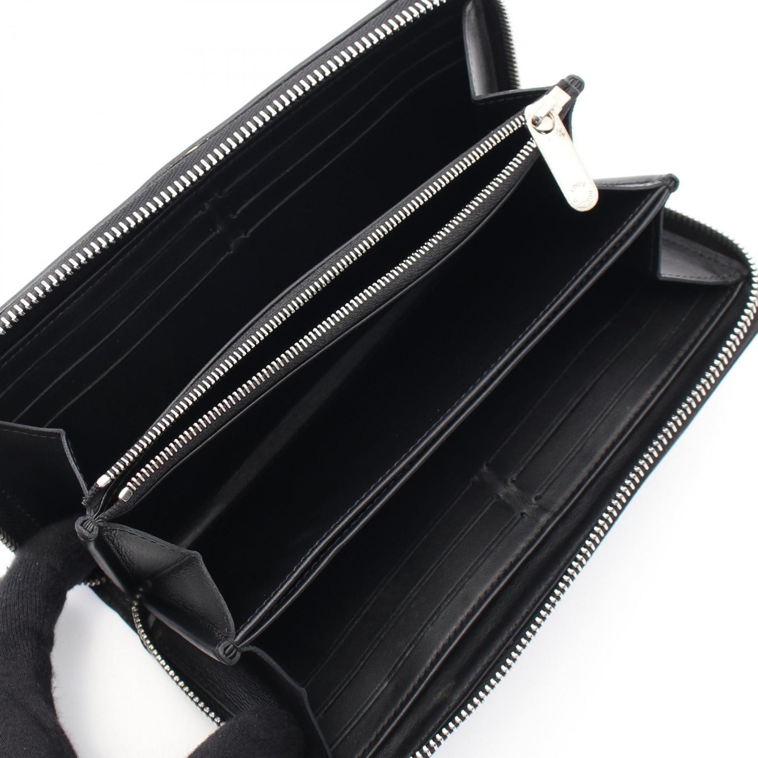 Louis Vuitton Zippy Wallet Black Around Long Wallet M 61867