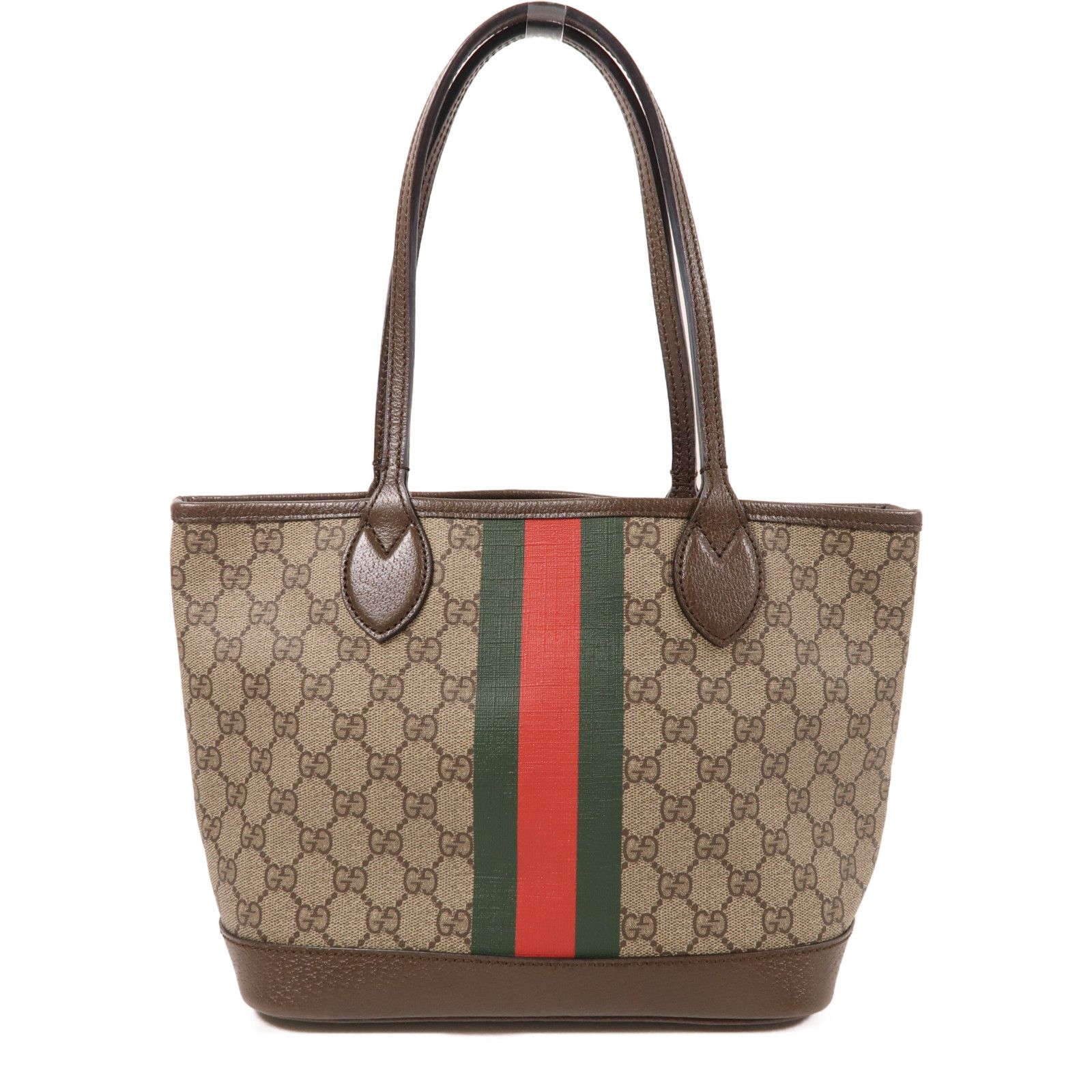 Gucci Coated Canvas Tote Bag Shoulder Bag Brown Pvc Coated Canvas 726762