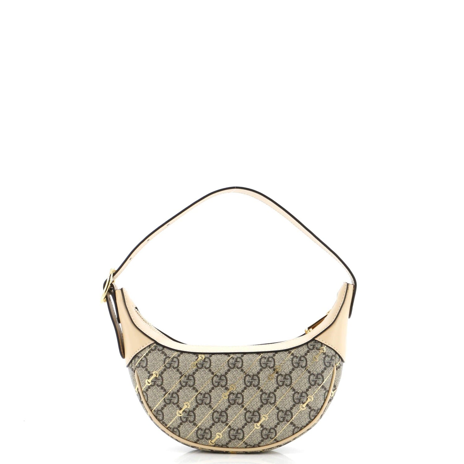 Gucci Ophidia Half Moon Bag Print Gg Coated Canvas Mini
