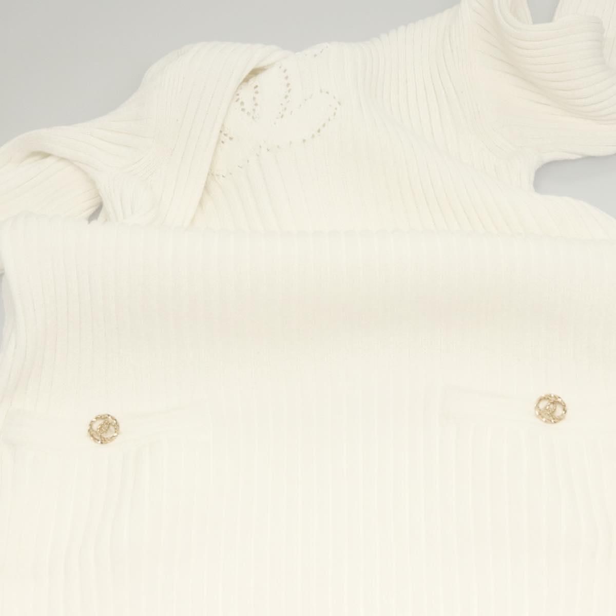 Chanel One Piece Knitted Fabrics White Cc Auth