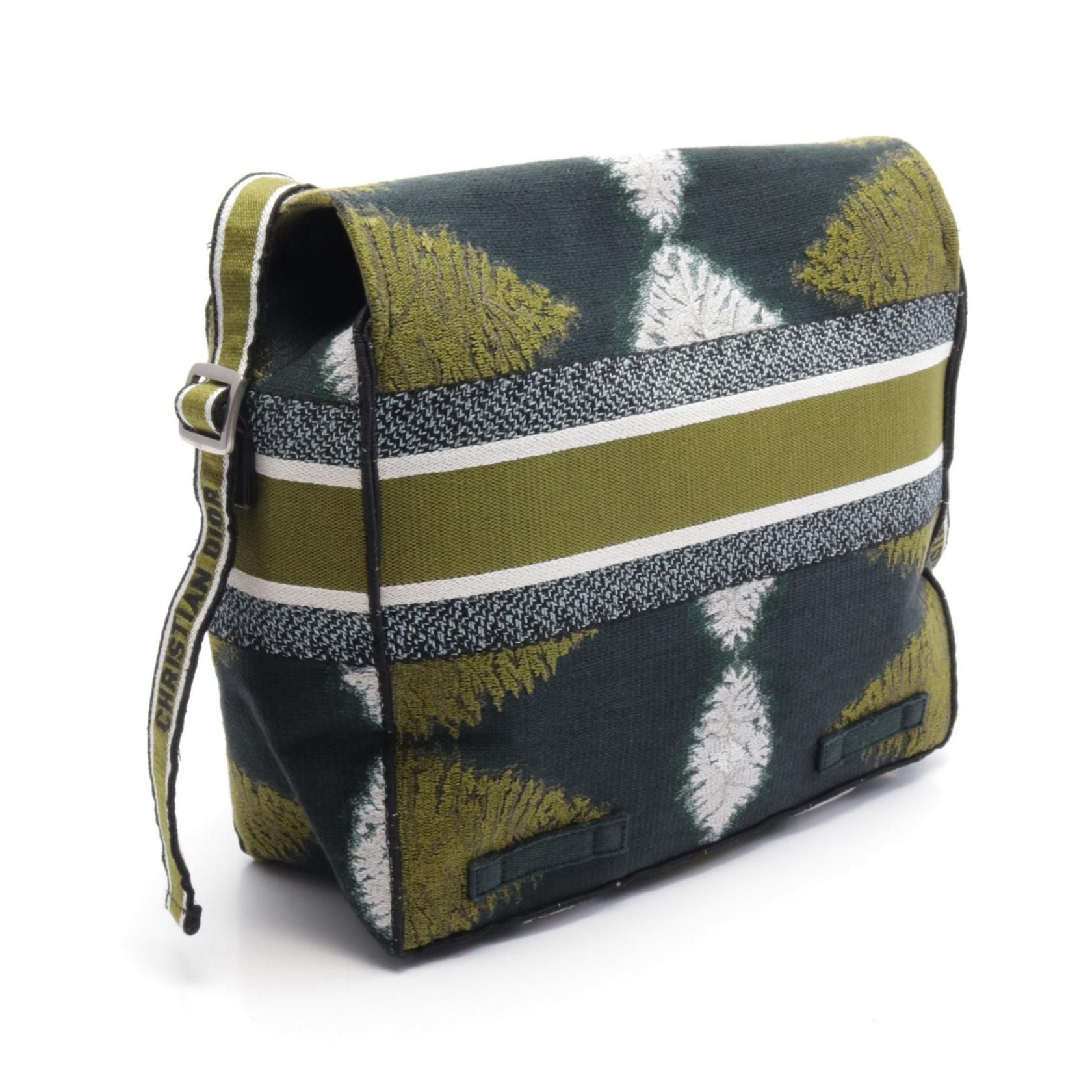 Dior Camp Crossbody Bag Canvas Khaki Green Multicolor Logo