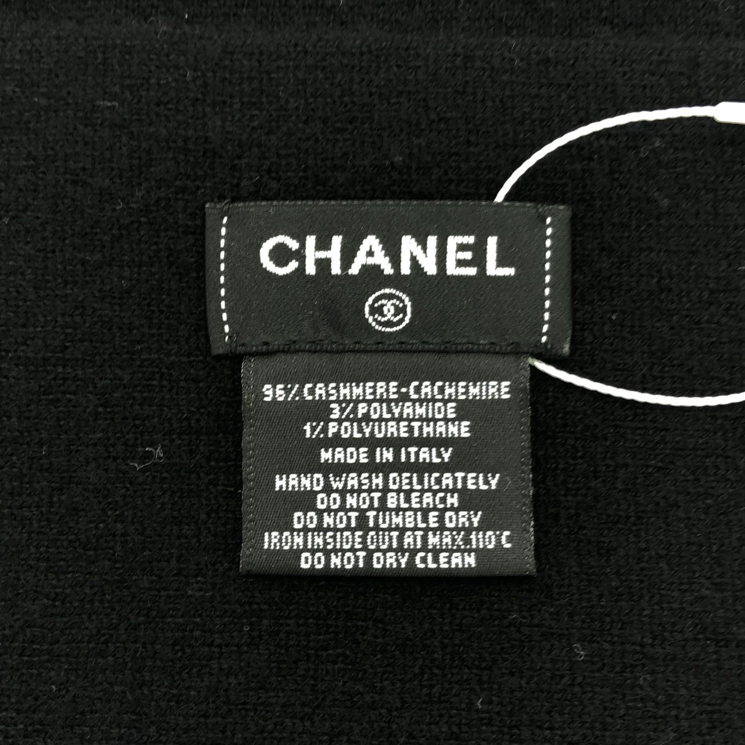 Chanel Black Coco Mark Scarf Scarf Cashmere