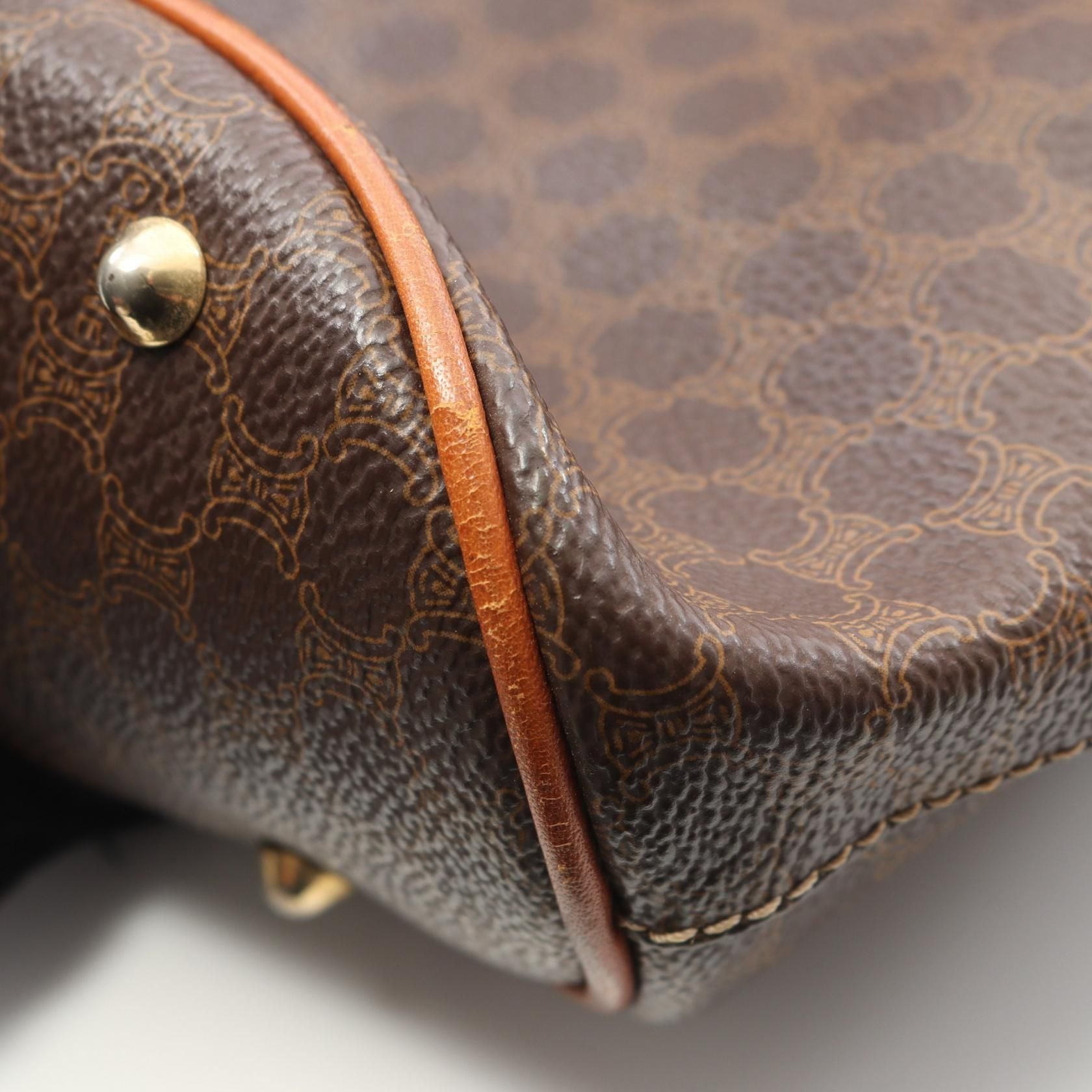 Celine Macadam Tote Bag Brown Pvc Coated Canvas Mc 97/2