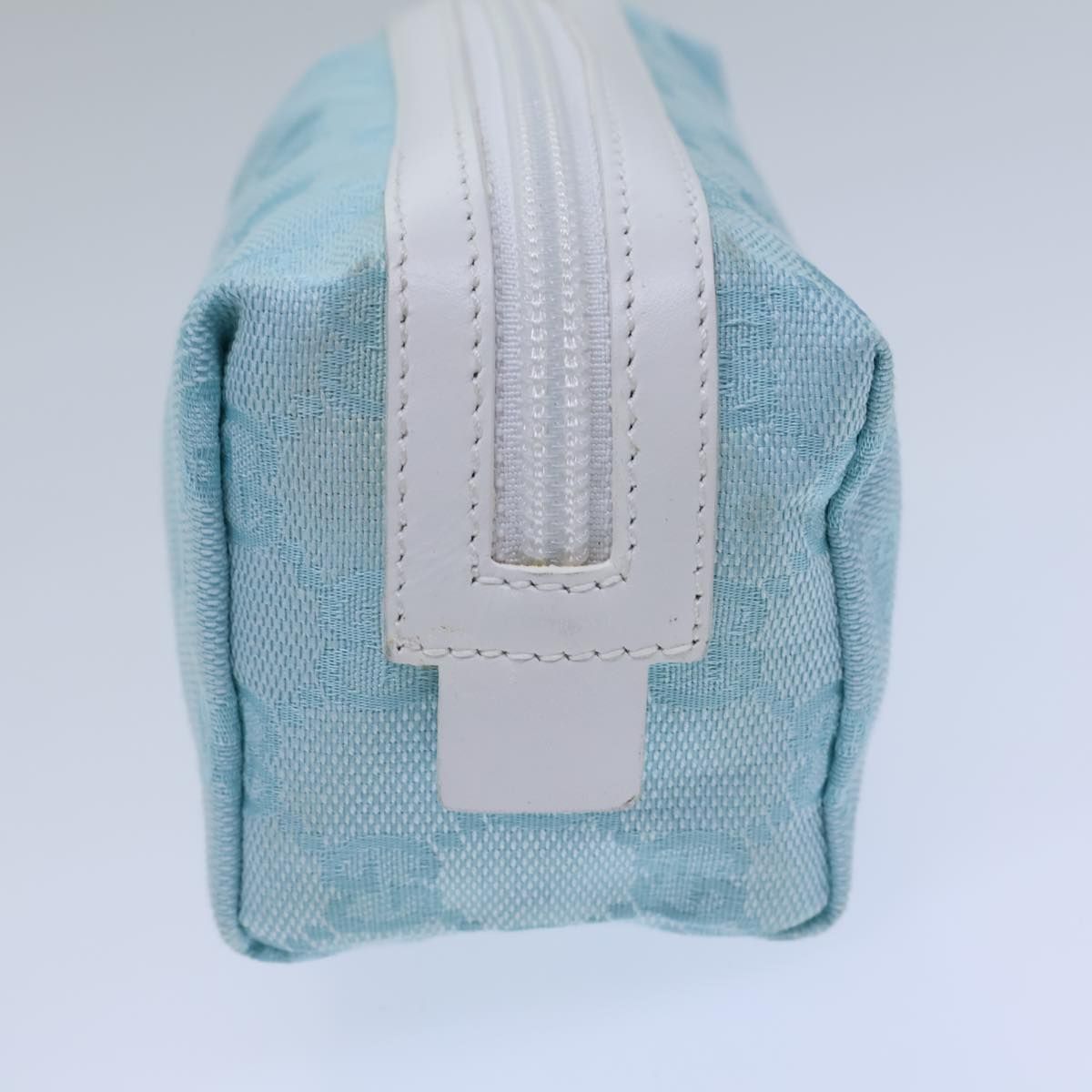 Gucci Gg Canvas Pouch Light Blue 039 1118 Auth