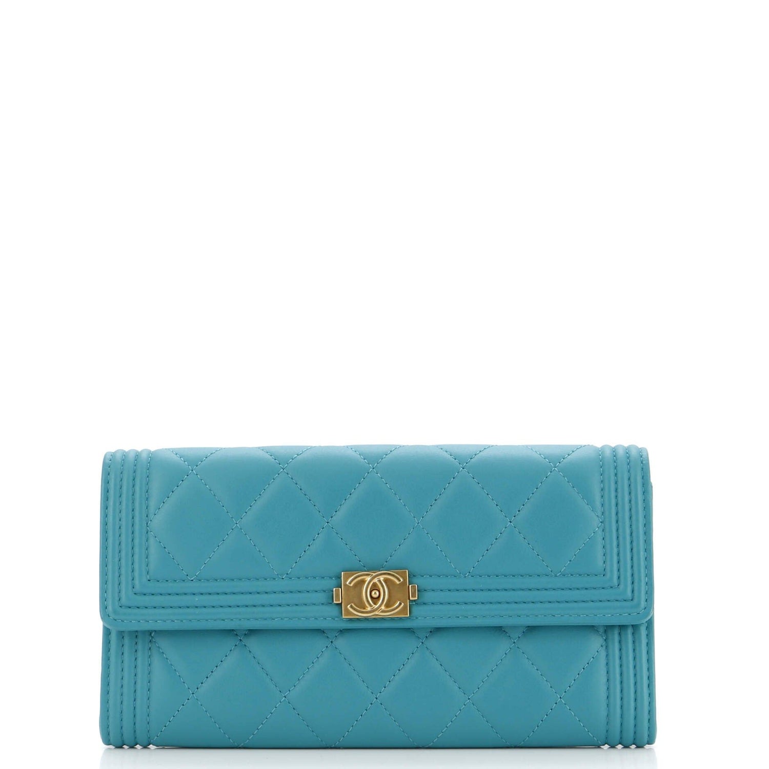 Chanel Boy Flap Wallet Quilted Lambskin Long