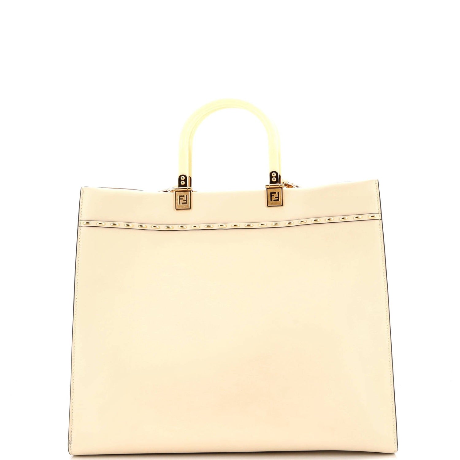 Fendi Sunshine Shopper Tote Studded Leather Medium