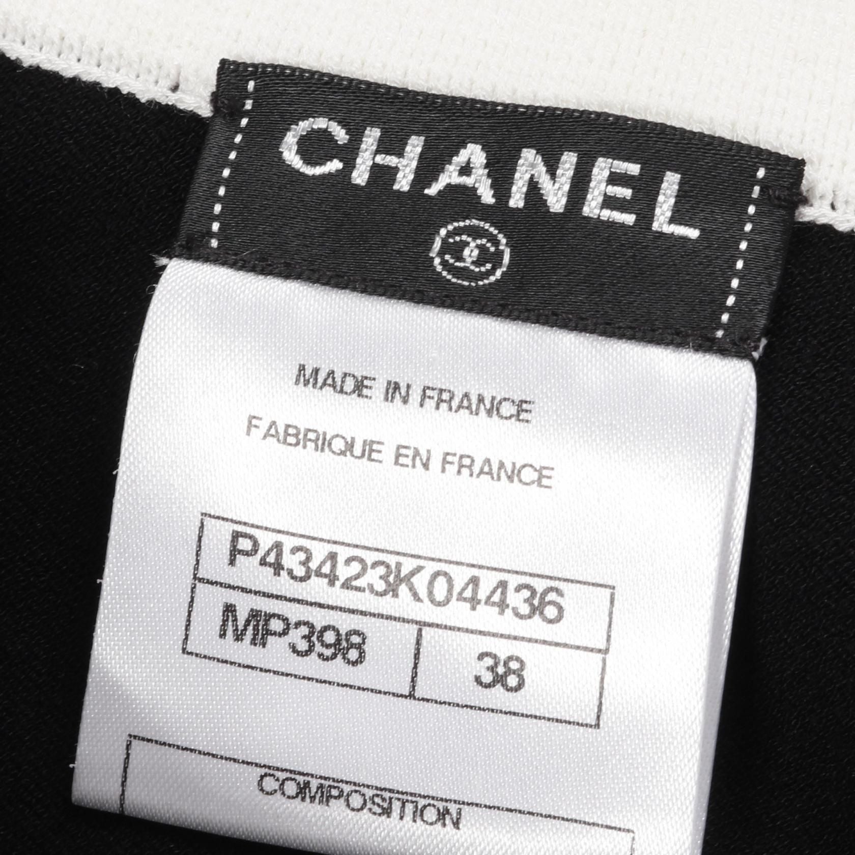 Chanel Black White Coco Mark Button Dress Cotton Rayon P 43423k 04436