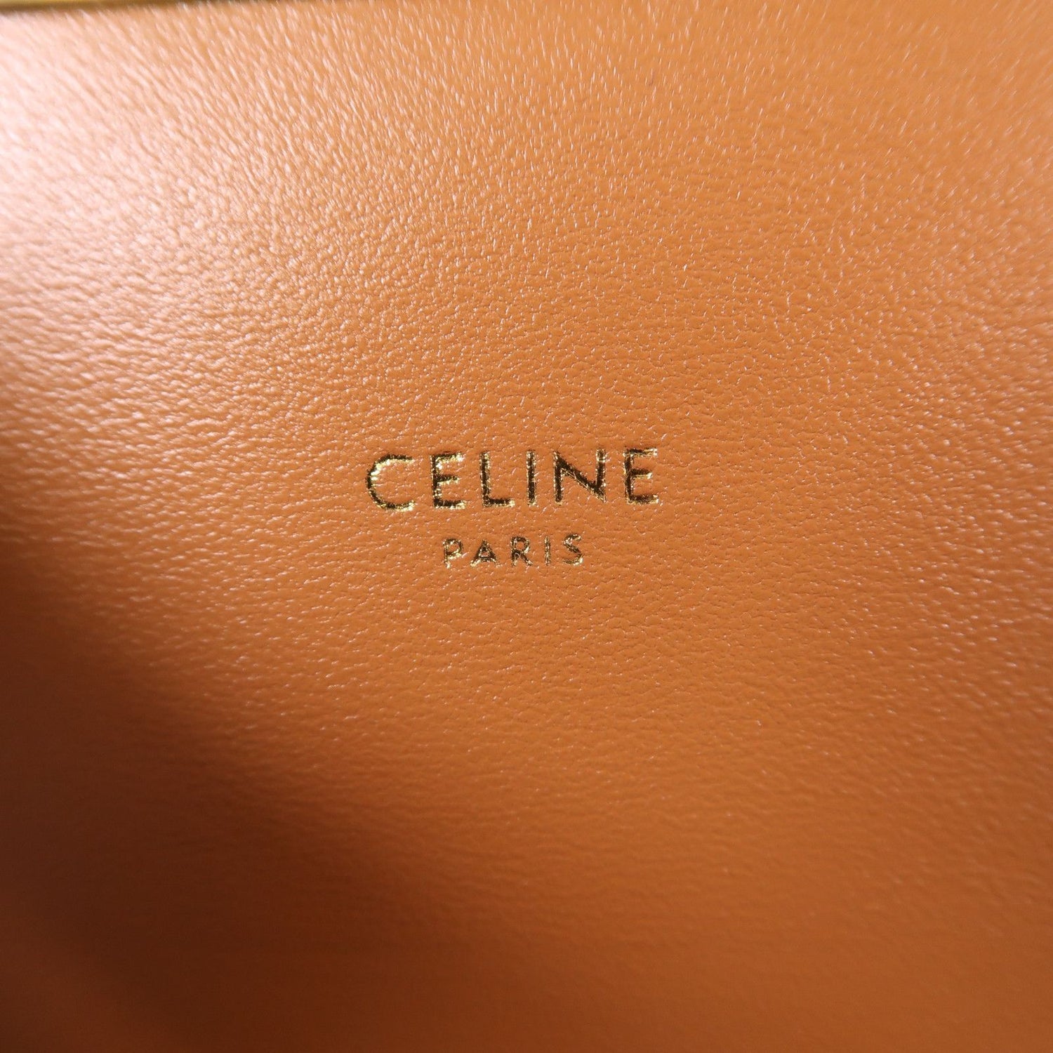 Celine Canvas Classique Triomphe Bag Gold Shoulder Bag Brown
