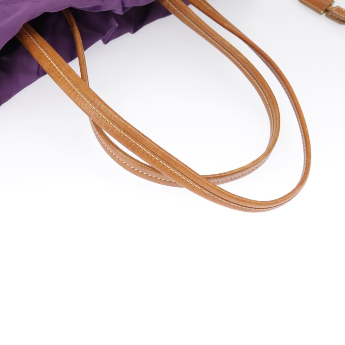 Prada Tote Bag Nylon Purple Gold Auth