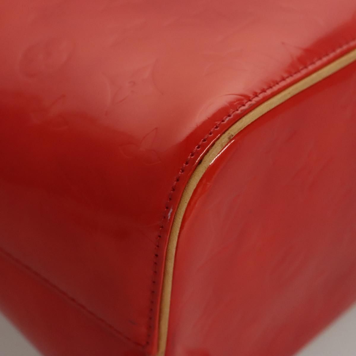 Louis Vuitton Vernis Houston Hand Bag Red M 91092 Lv Auth