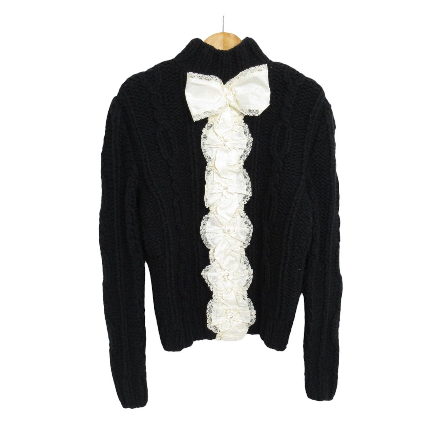 Chanel Cashmere Sweater Knitwear Black Jewel Edelweiss 36