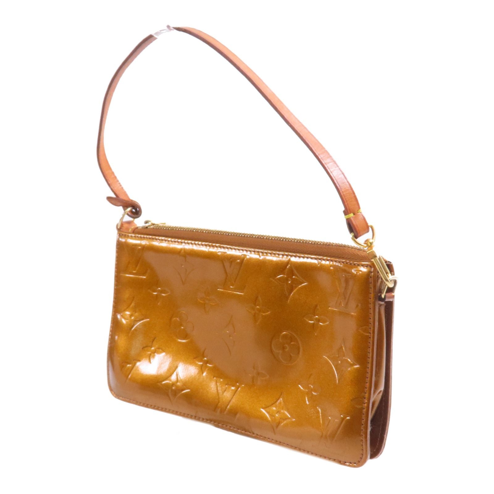 Louis Vuitton Vernis Monogram Venis Lexington Accessory Pouch Gold Handbag M 91010
