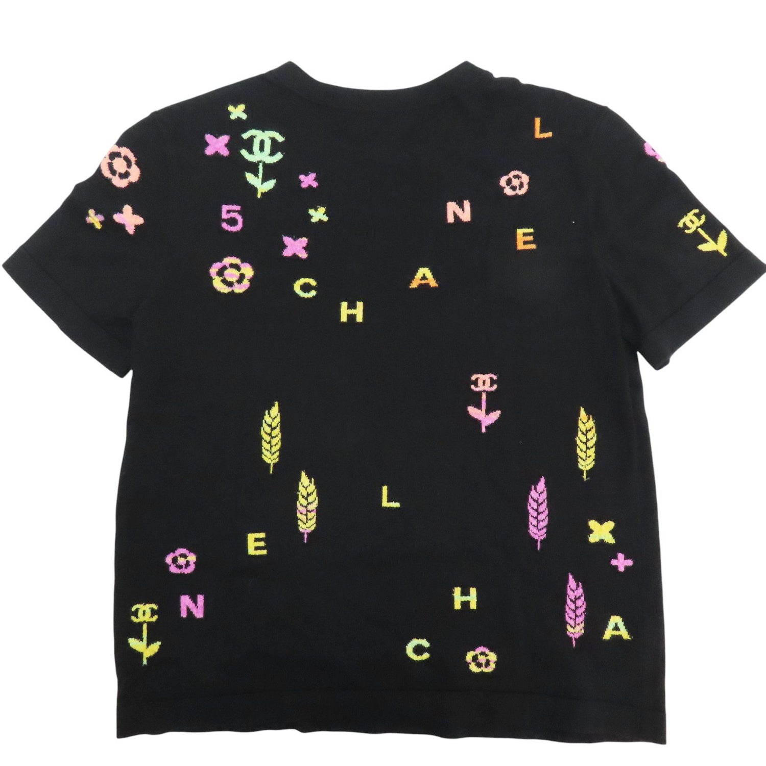 Chanel Short Sleeve T-shirt Black Cotton 36