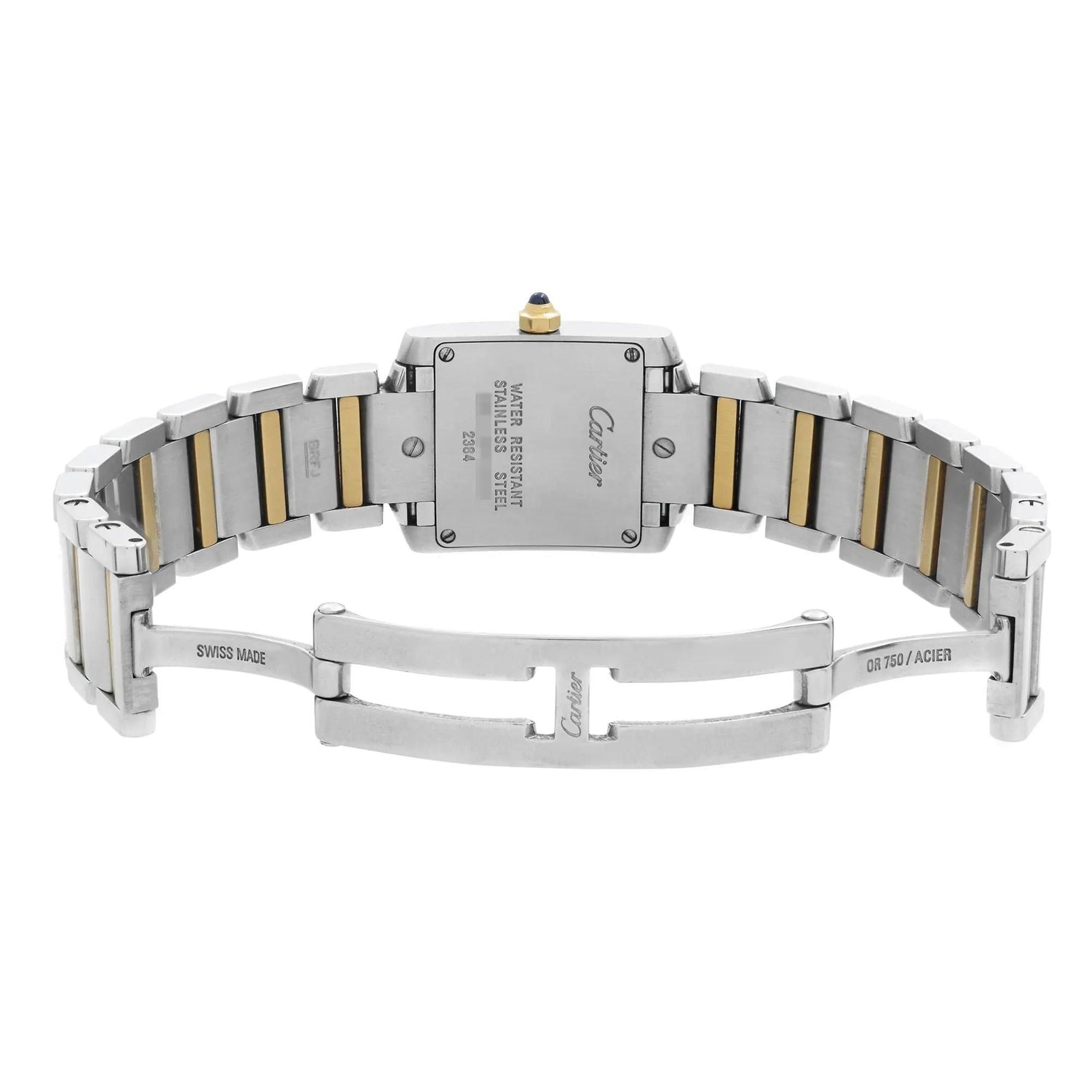 Cartier Tank Francaise 18K Rose Gold Steel MOP Dial Quartz Ladies Watch 2384