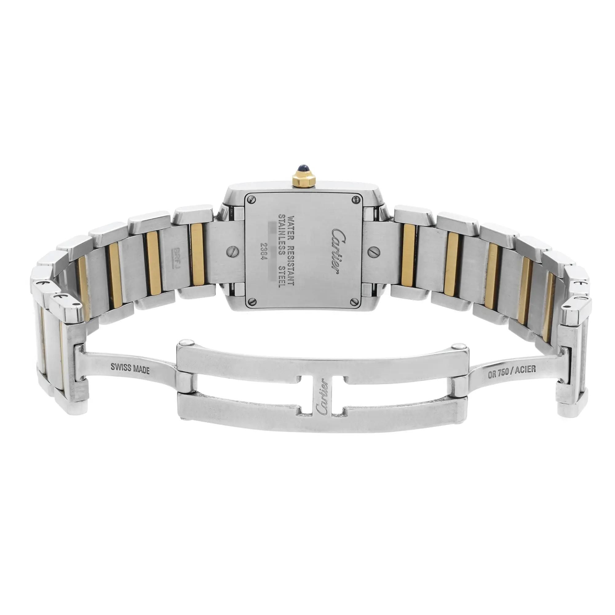 Cartier Tank Francaise 18K Rose Gold Steel MOP Dial Quartz Ladies Watch 2384