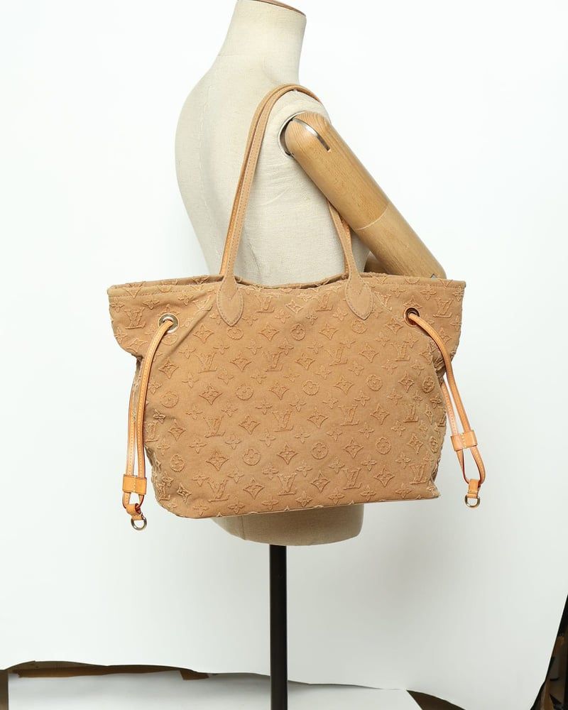 Louis Vuitton Monogram Denim Stone Neverfull MM Tote Bag