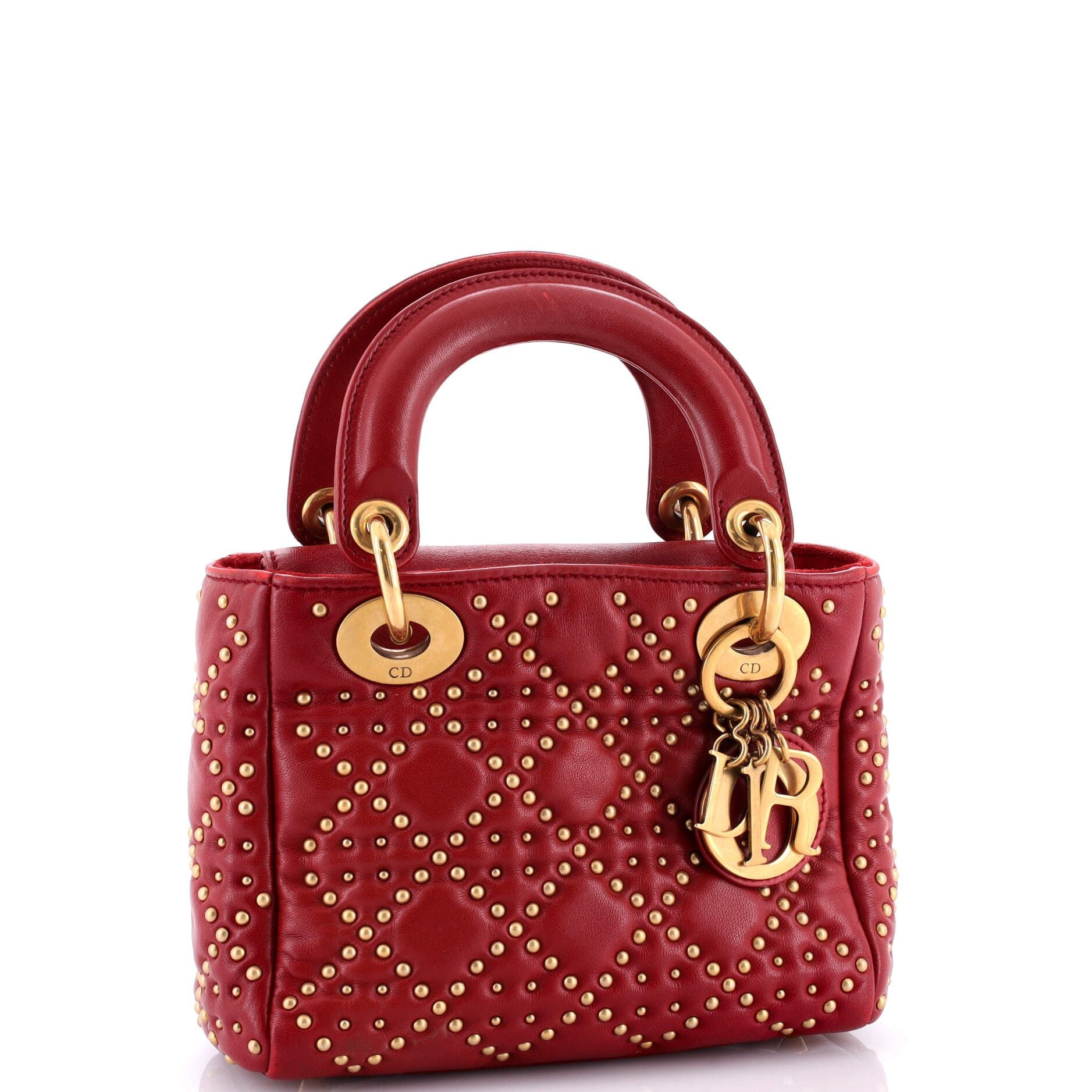 Christian Dior Supple Lady Dior Bag Cannage Studded Lambskin Mini