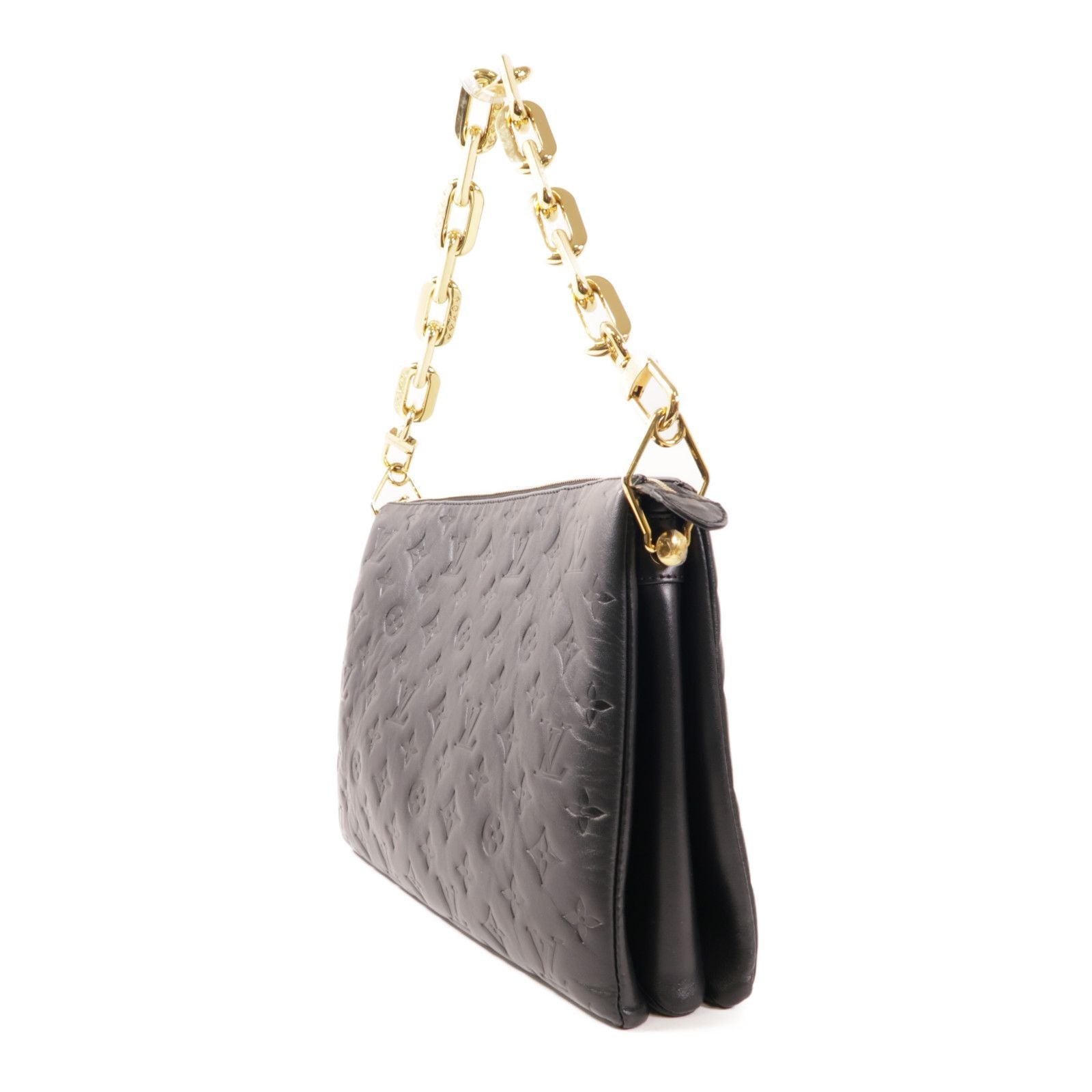 Louis Vuitton Sheepskin Leather Coussin Mm Golden Shoulder Bag Black Shoulder Bag M 57783