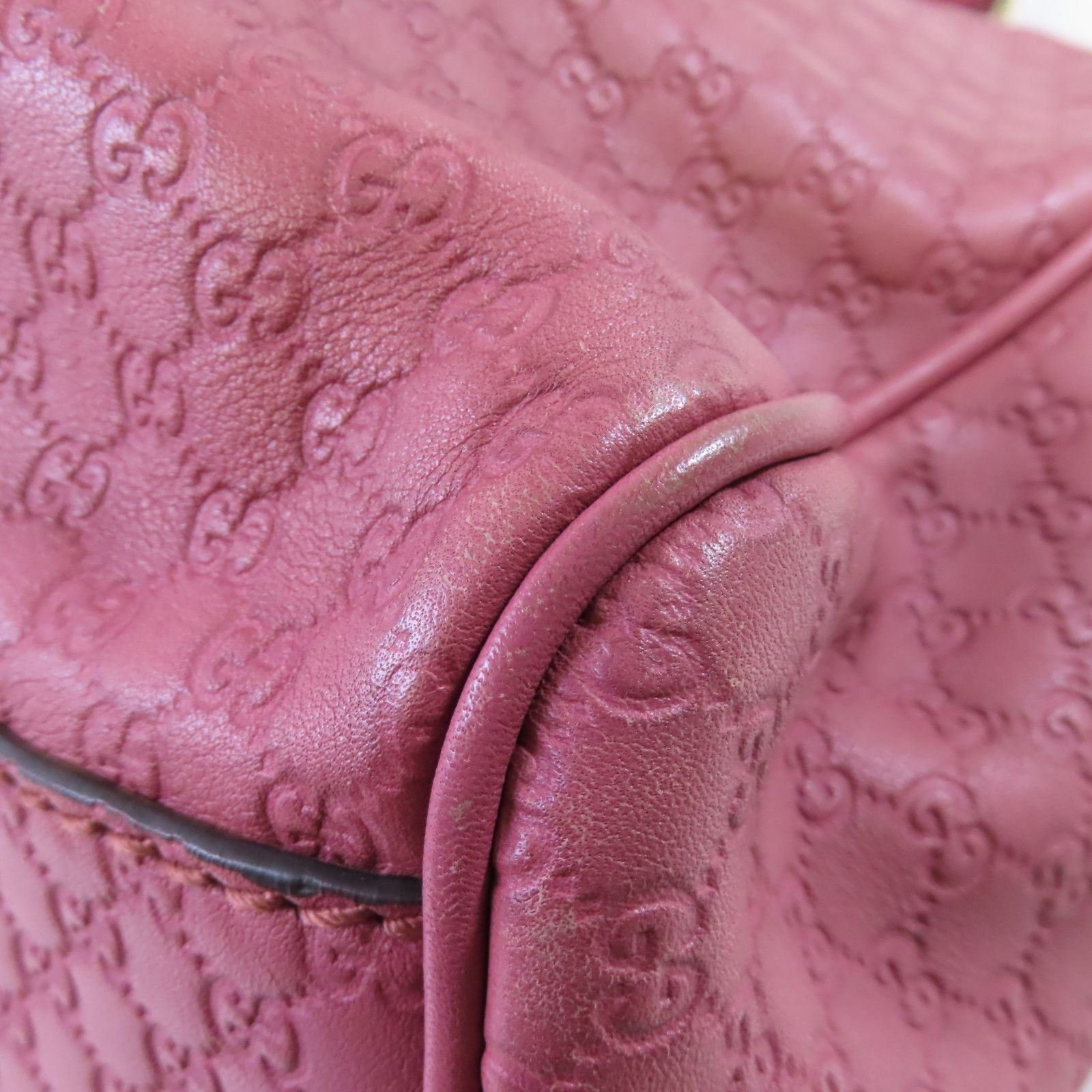 Gucci Cowhide Leather Sukey Tote Bag Golden Shoulder Back Bag Deep Powder Red Shoulder Bag Pink Calfskin (cowhide
