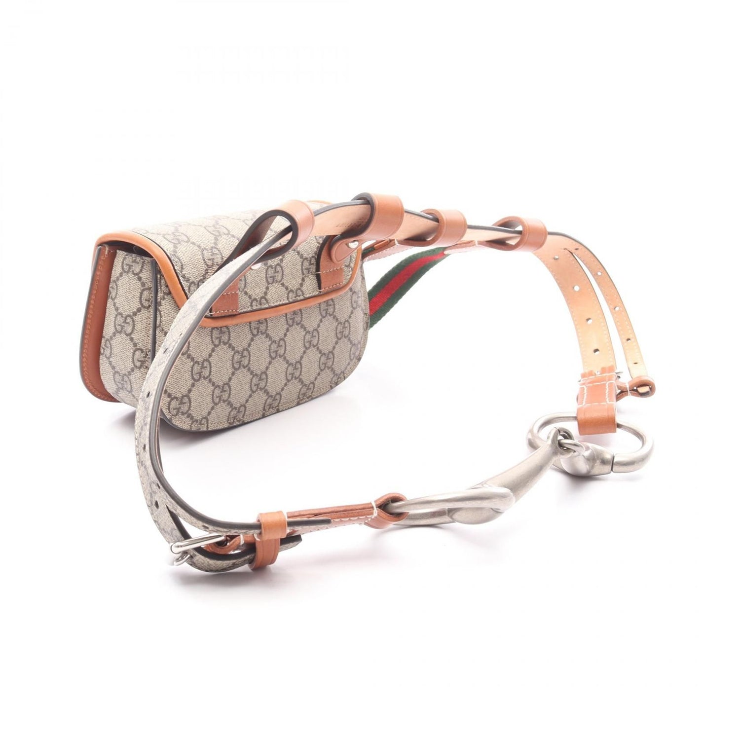 Gucci Bamboo 1947 Mini Belt Bag In Gg Supreme Waist Bag Body Bag Beige Brown Pvc Coated Canvas 681137