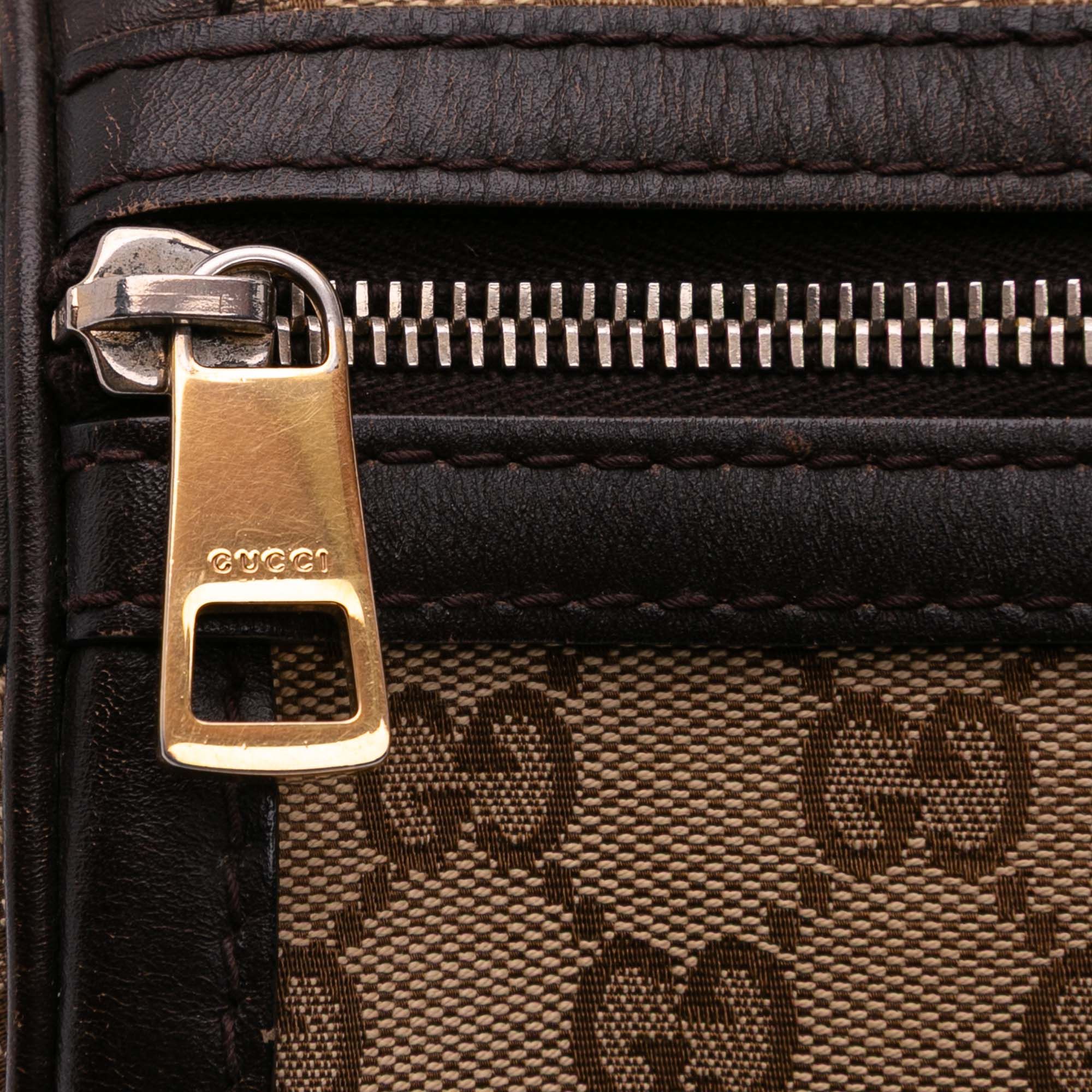 Gucci Medium GG Canvas Web Joy Boston Bag Brown